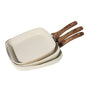 Nonstick Cookware Set, Square Frying Pan Set with Wooden Handle