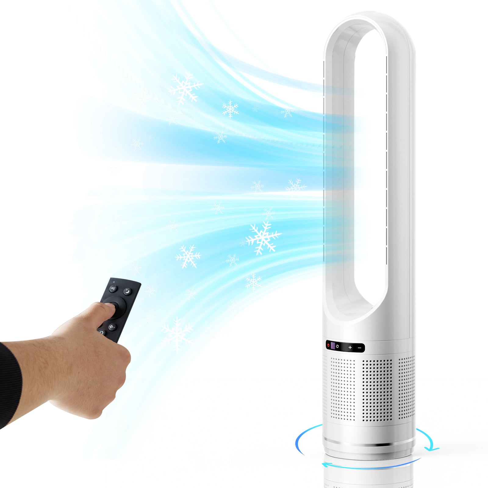 Bladeless Tower Fan ，80° Oscillation Quiet Cooling Fan