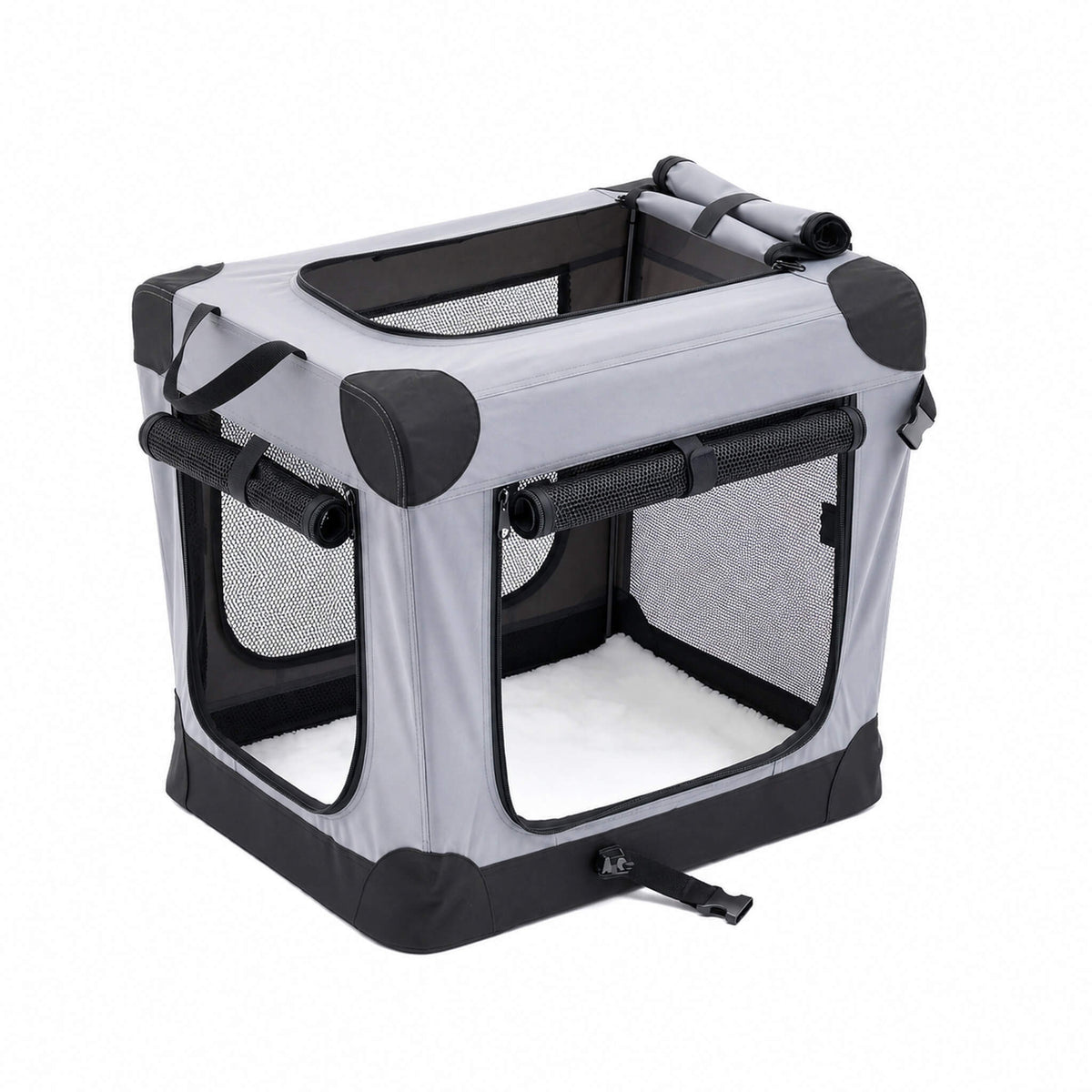 Foldable soft-sided dog crate made of 600D Oxford fabric,