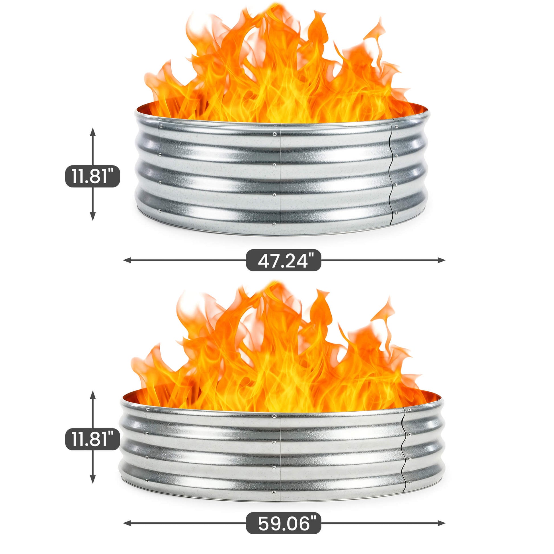 4FT Diameter Multi-Functional Camp Fire Ring Pit