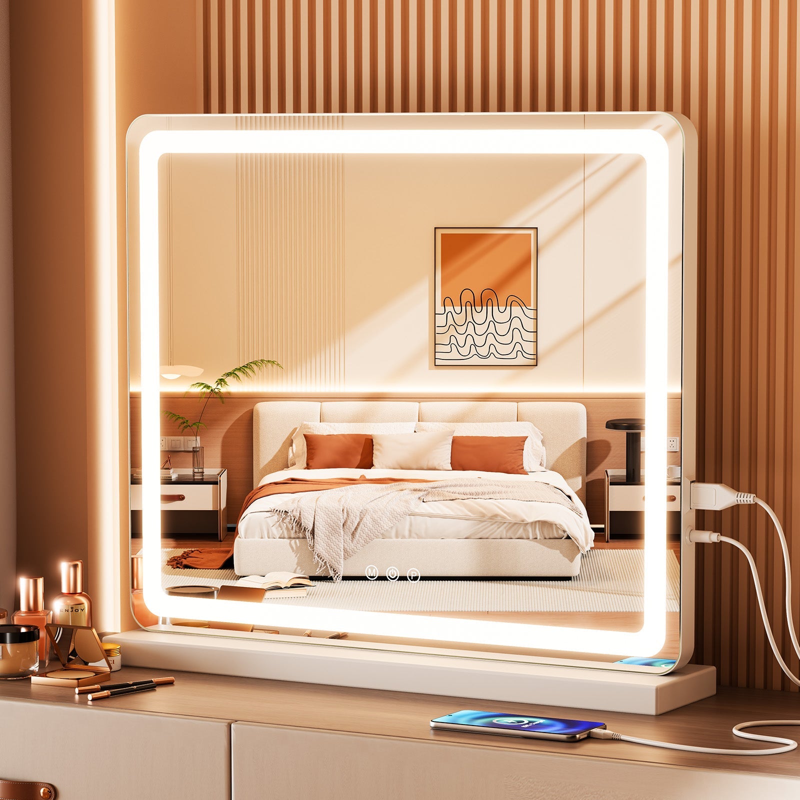 Makeup Mirror with Lights and Aluminum Alloy Frame