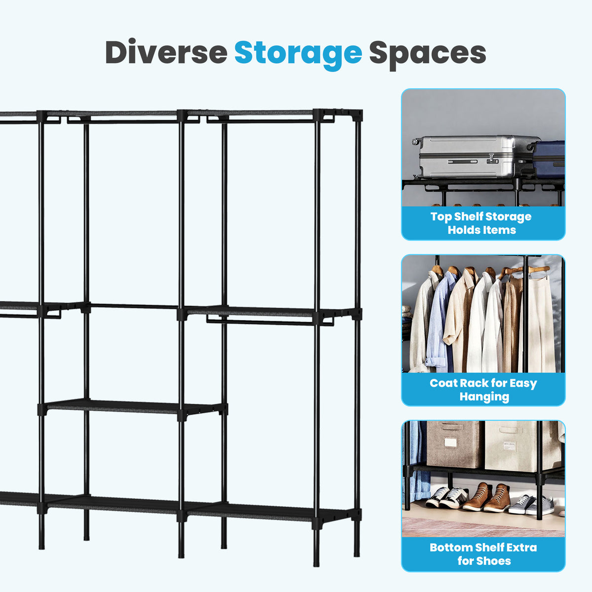 Heavy-Duty Portable Wardrobe—Designed for Small Spaces