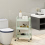 3-Tier Rolling Storage Cart with Lockable Wheels