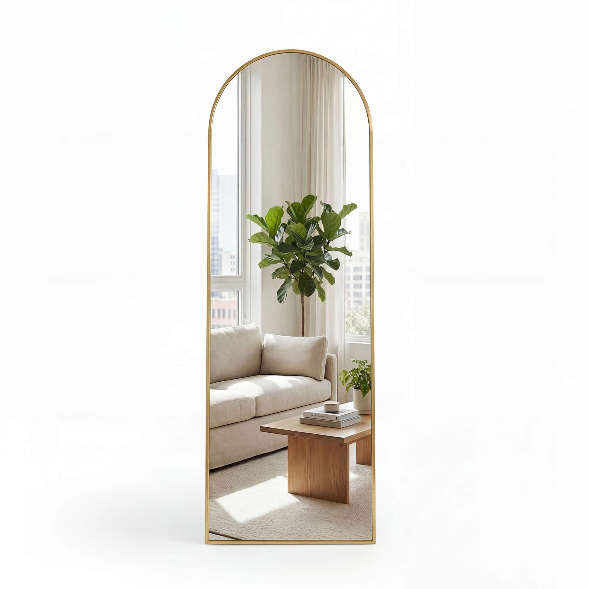 Floor Mirror with Slim Metal Frame for Bedroom