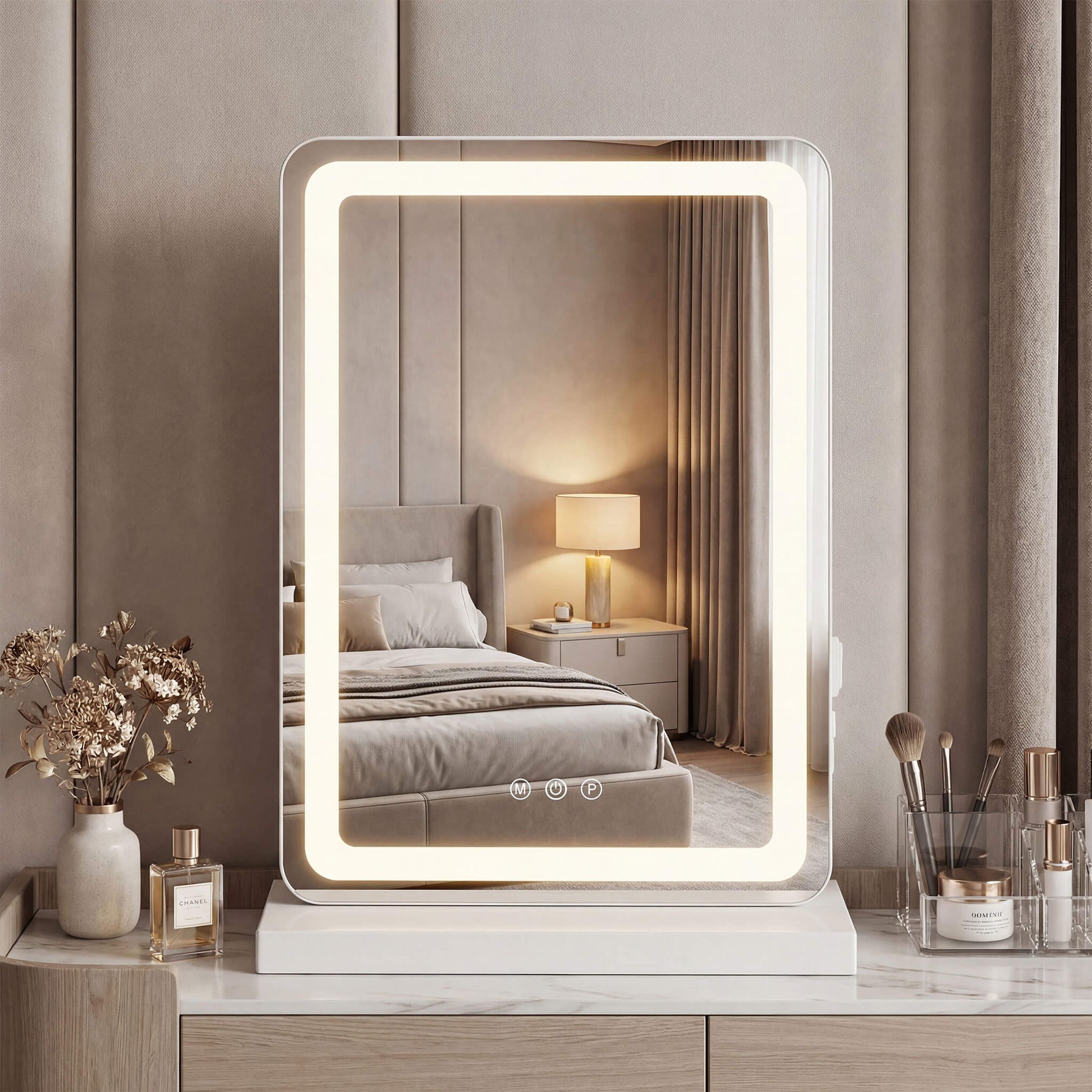 Makeup Mirror with Lights and Aluminum Alloy Frame