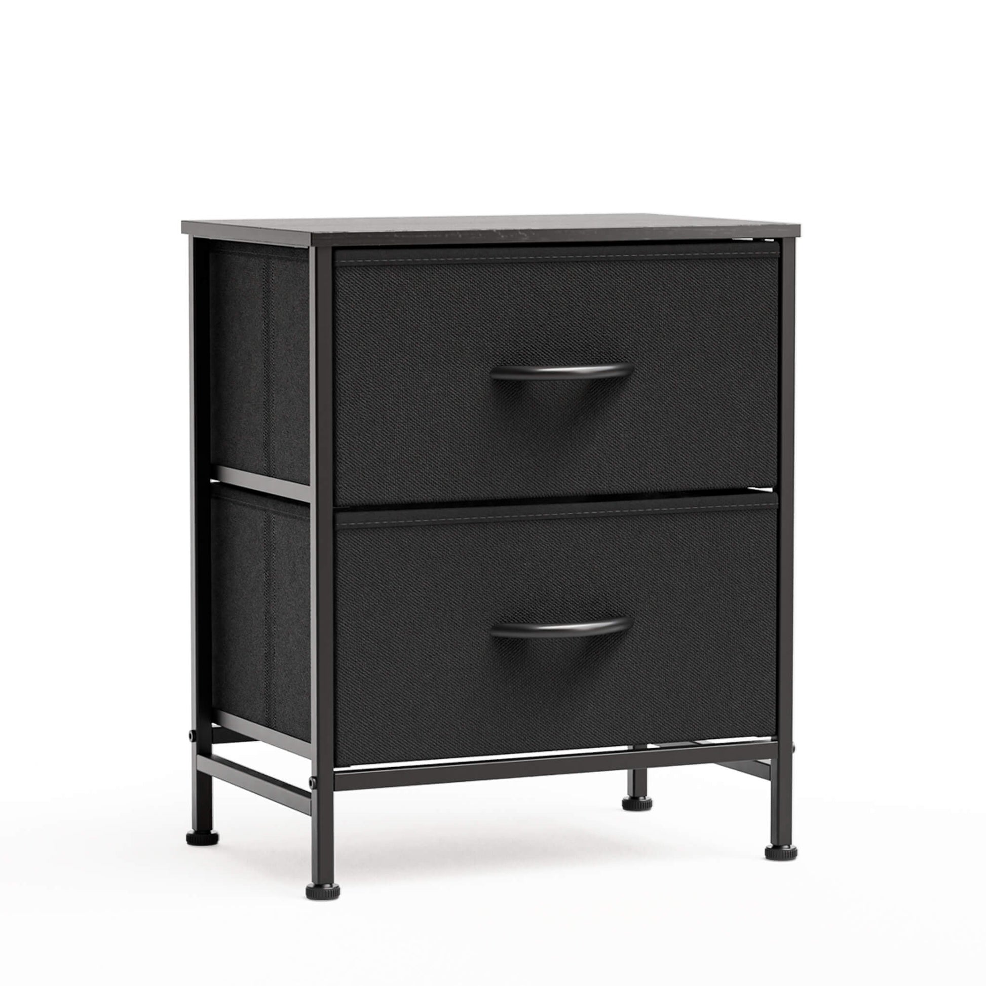 Nightstand Small Dresser With 2 Fabric Drawers Side Bedroom