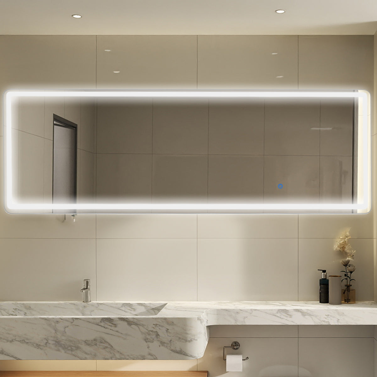 Full Length LED Mirror with 3 Color Lights - Arched & Rectangle Standing Floor Mirror