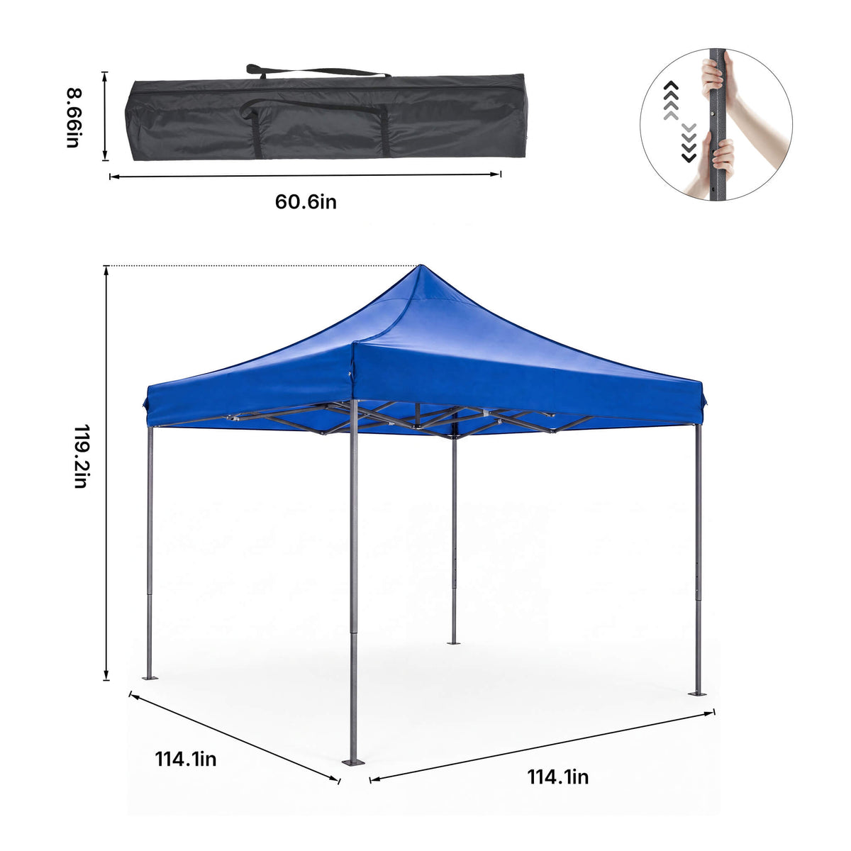 Heavy-Duty Pop-Up Portable Sunshade and Waterproof Tent for Outdoor Use