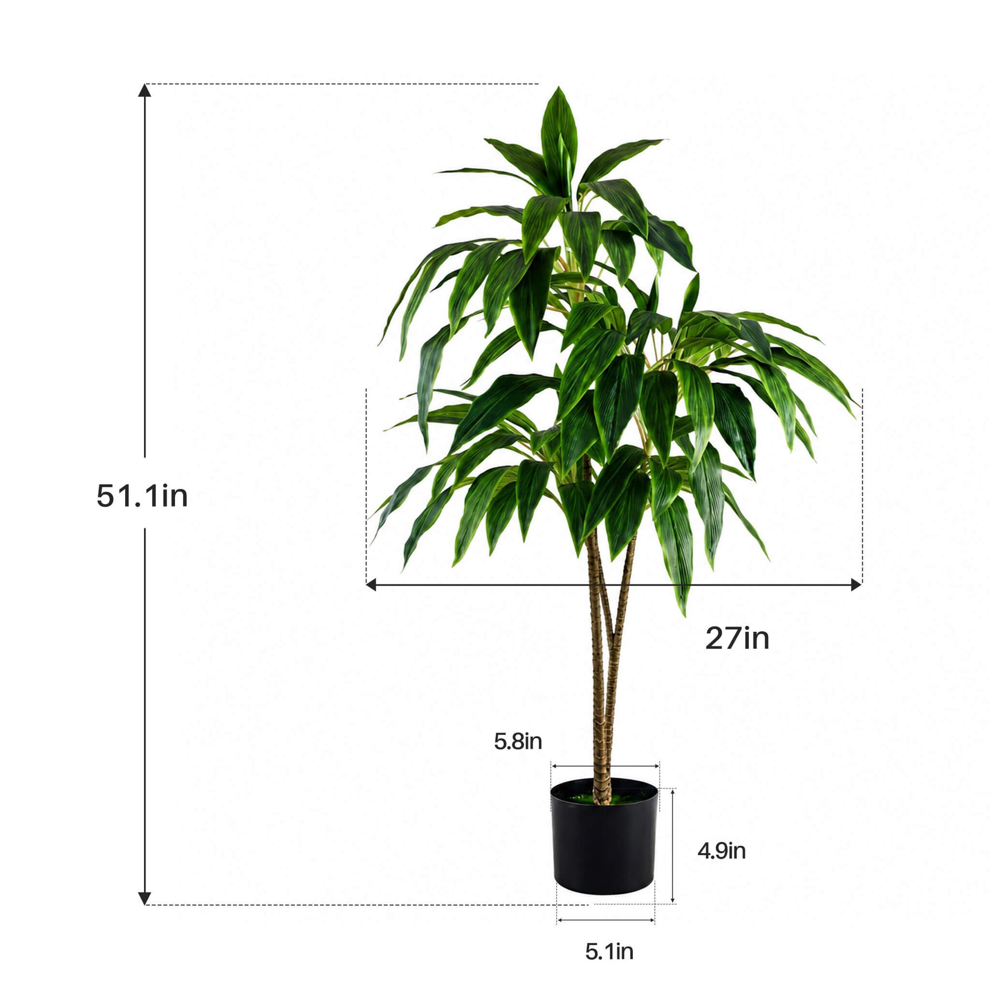 51'' Artificial Dracaena Plant or Home Decor