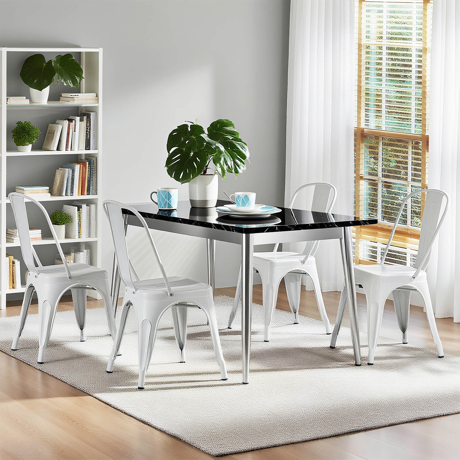 Stackable Metal Dining Chair-Indoor/Outdoor (Set of 4)