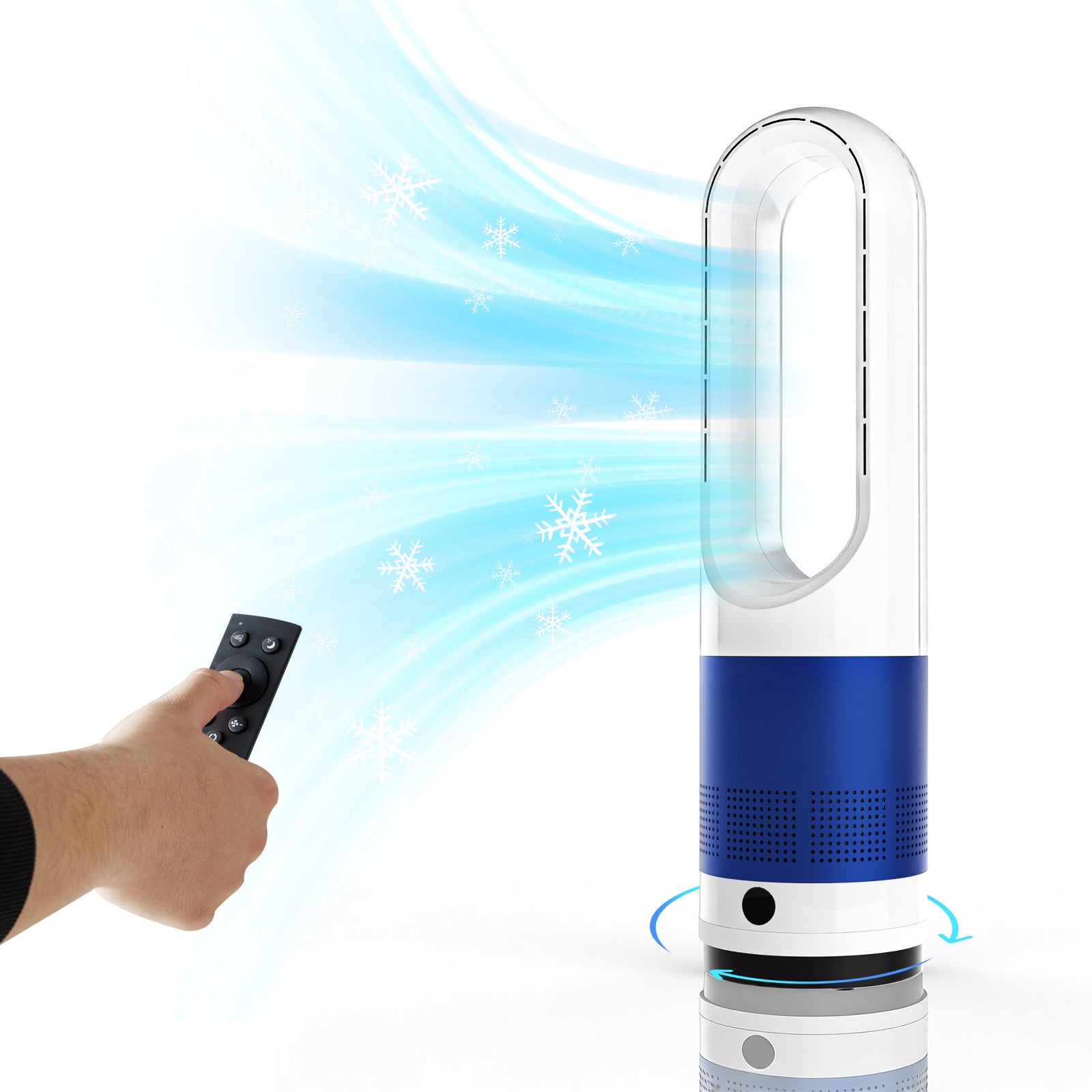 Bladeless Tower Fan ，80° Oscillation Quiet Cooling Fan