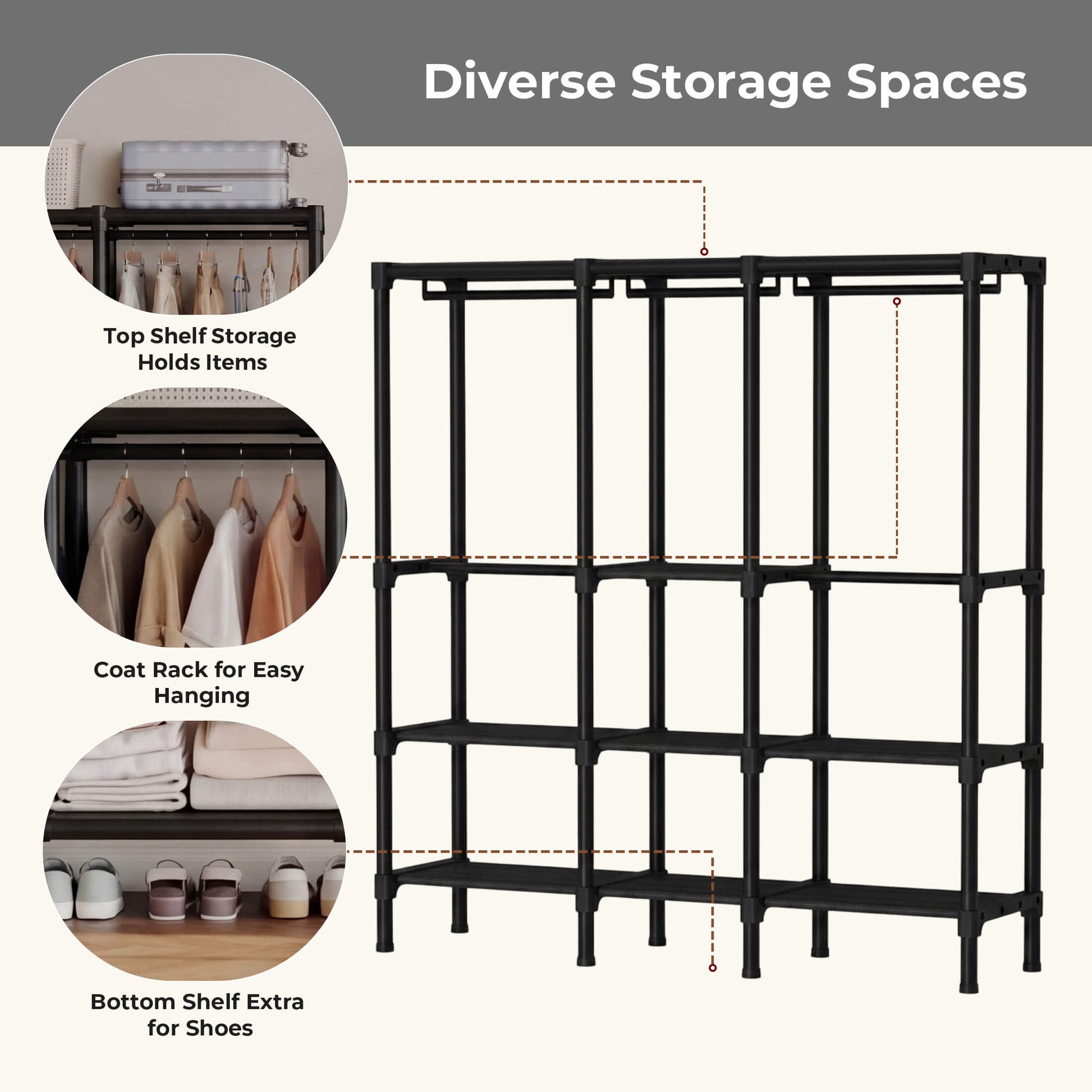Heavy-Duty Portable Wardrobe—Designed for Small Spaces