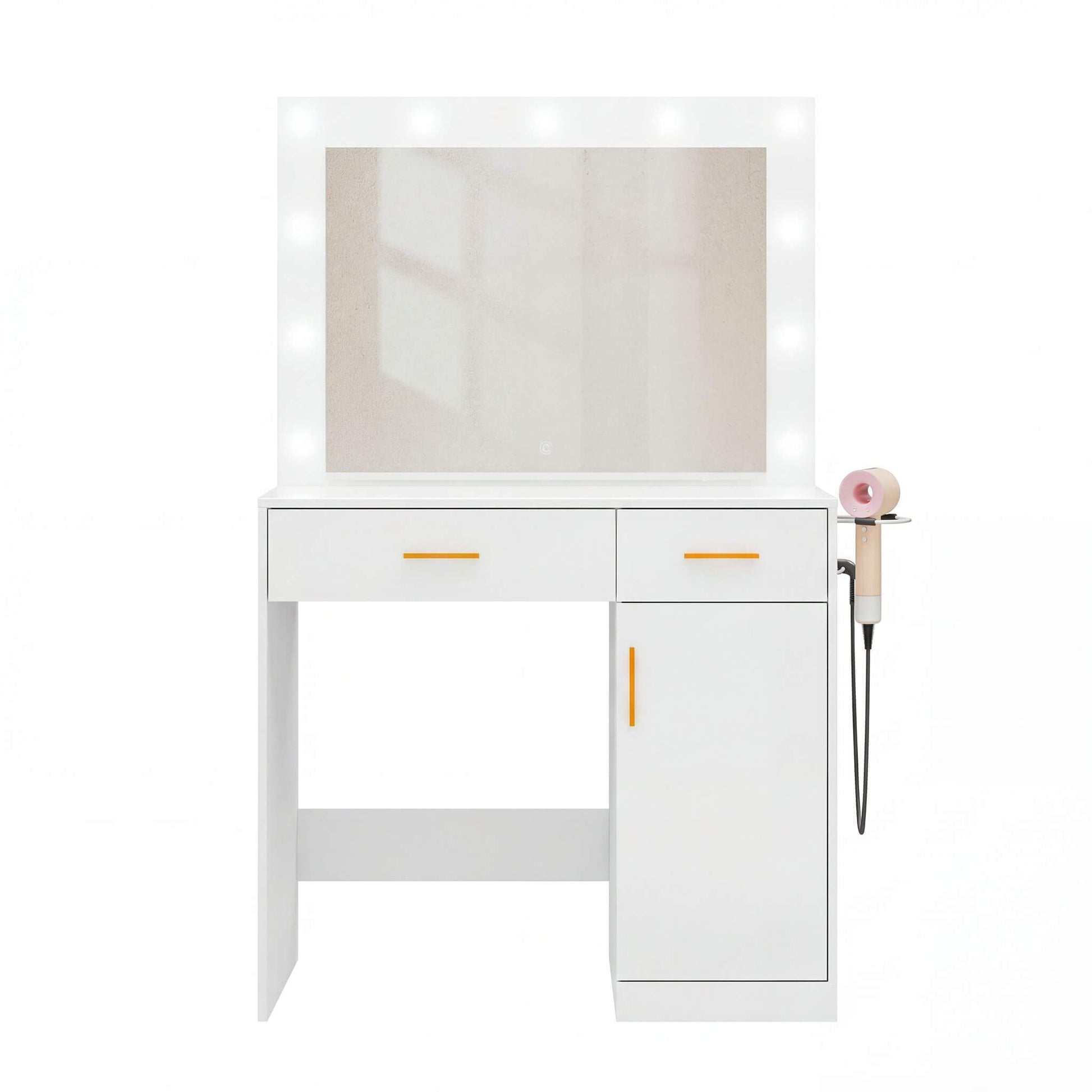 Makeup Vanity Desk with Oversized LED Mirror