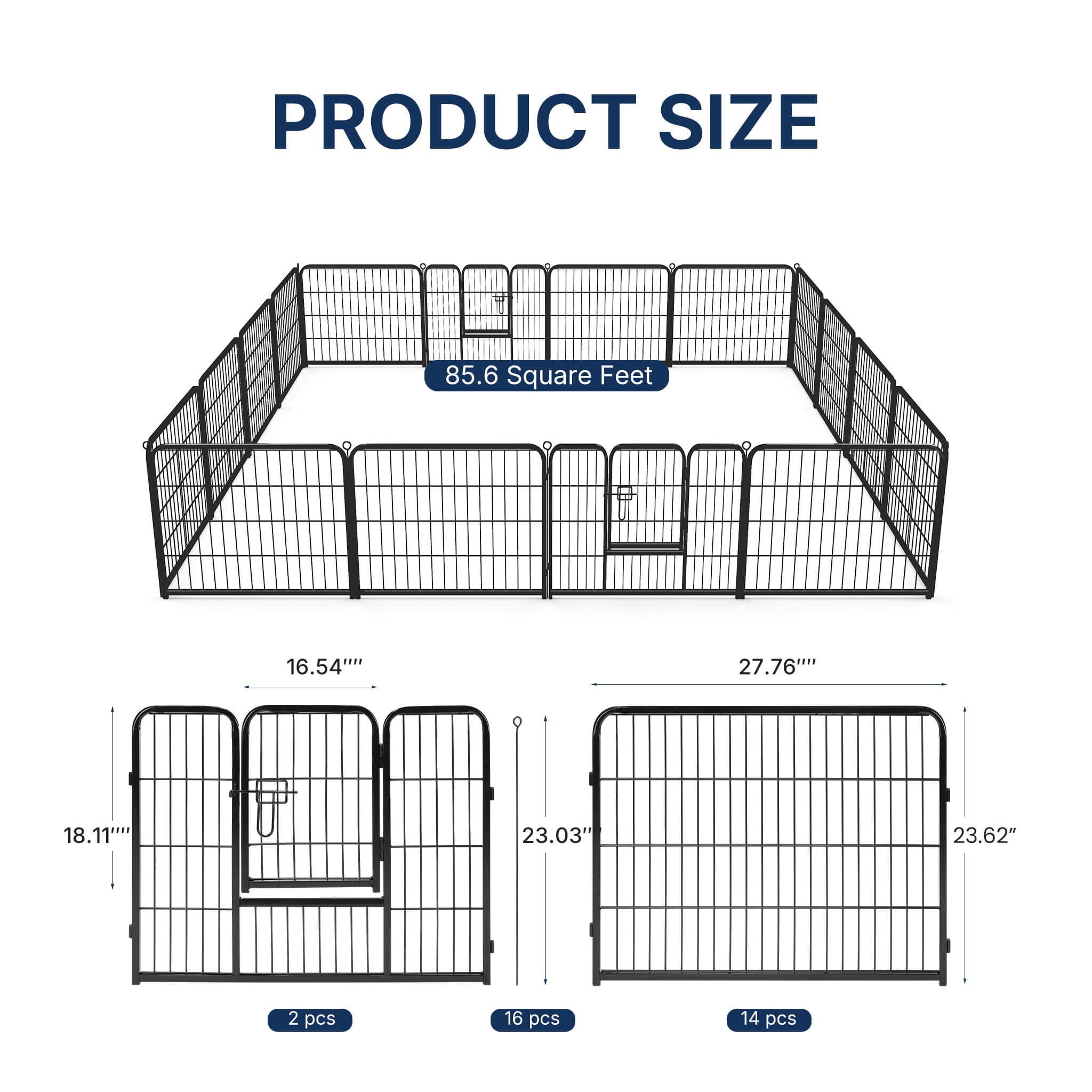 Heavy-Duty Metal Folding Dog Pen with Door