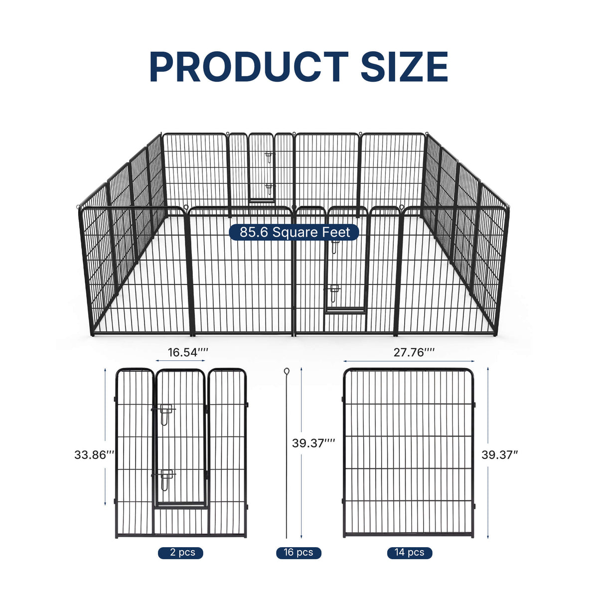 Heavy-Duty Metal Folding Dog Pen with Door