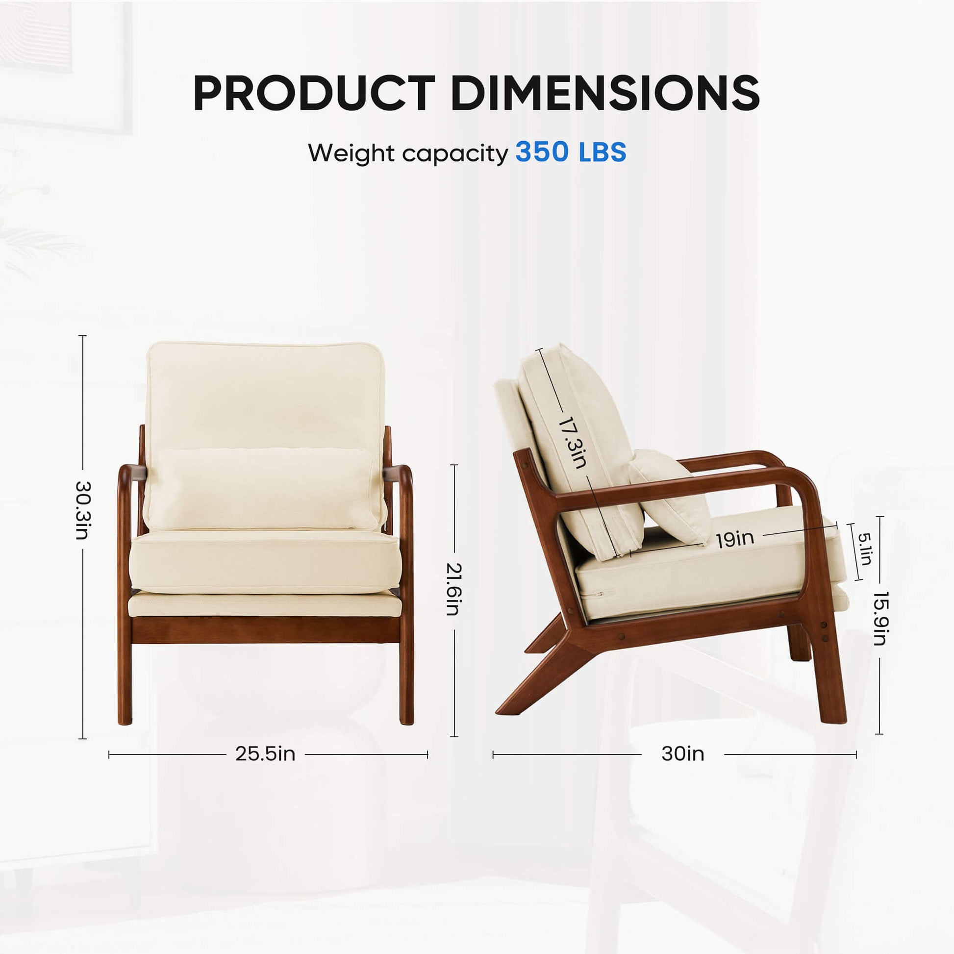 Mid Century Modern Recliner for Living Room