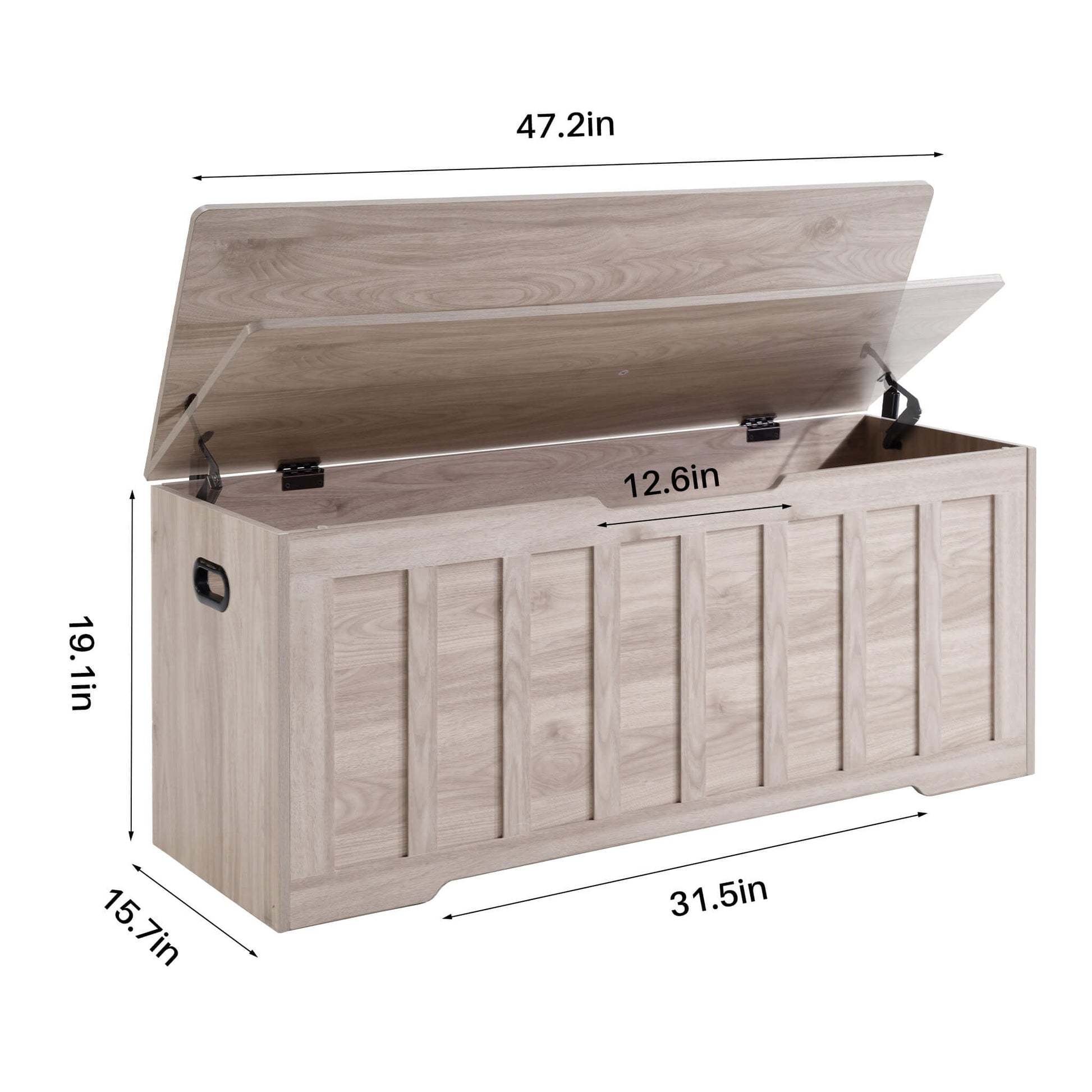 Wooden Storage Bench with Soft-Close Lid
