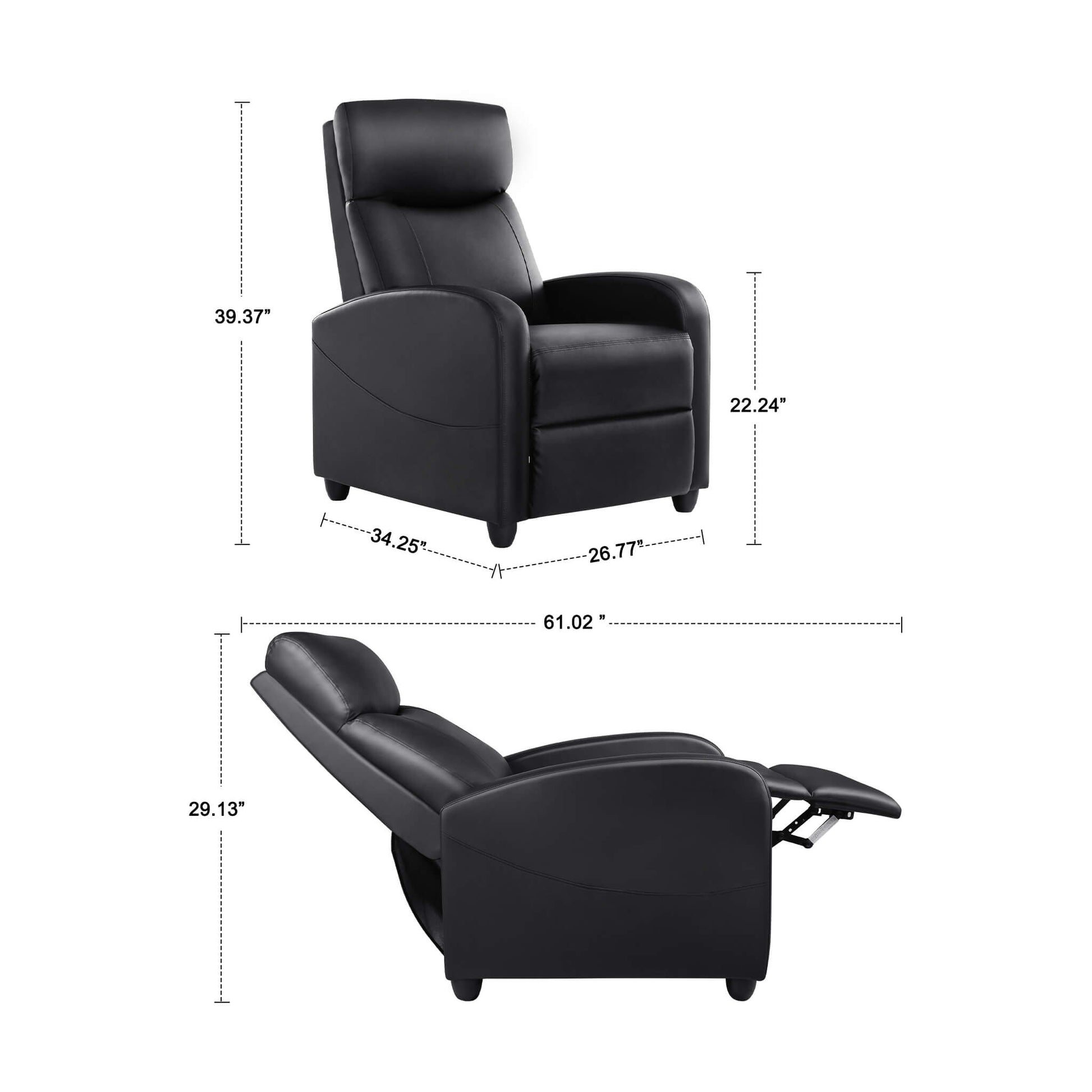Manual Recliner Massage and Heating for Living Room