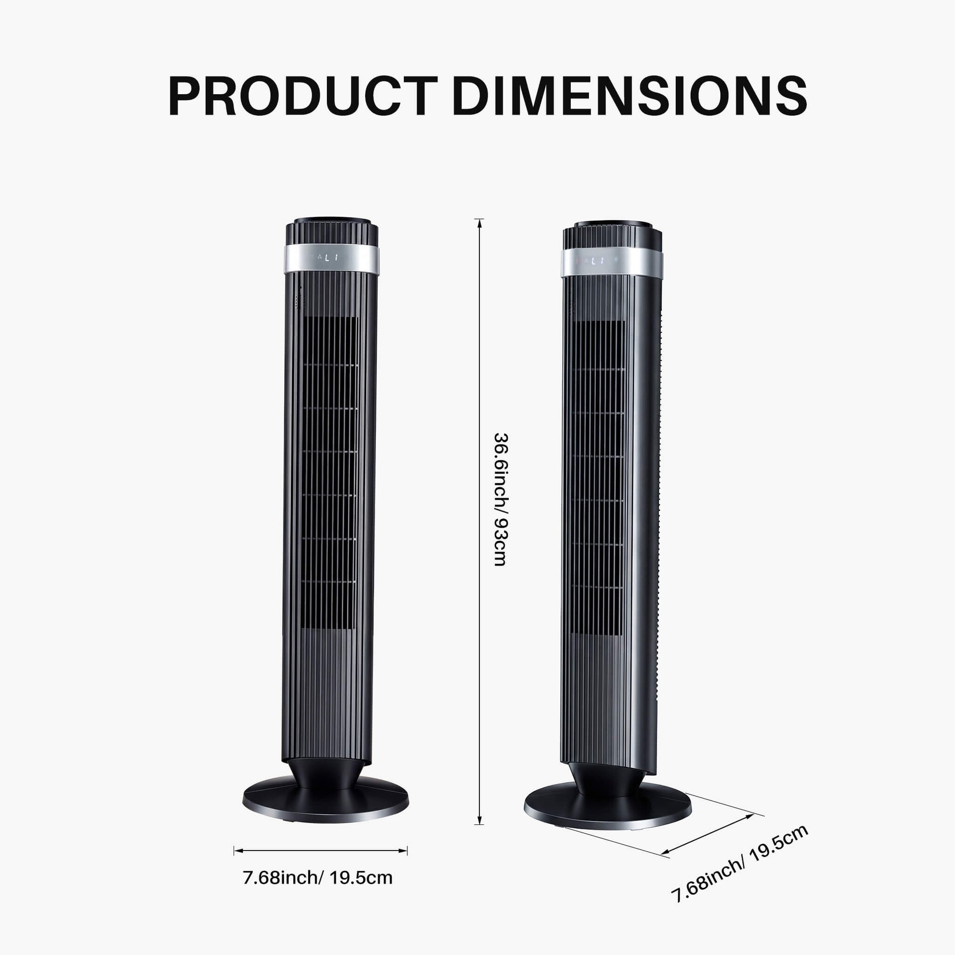 28dB Quiet Bladeless Tower Fan