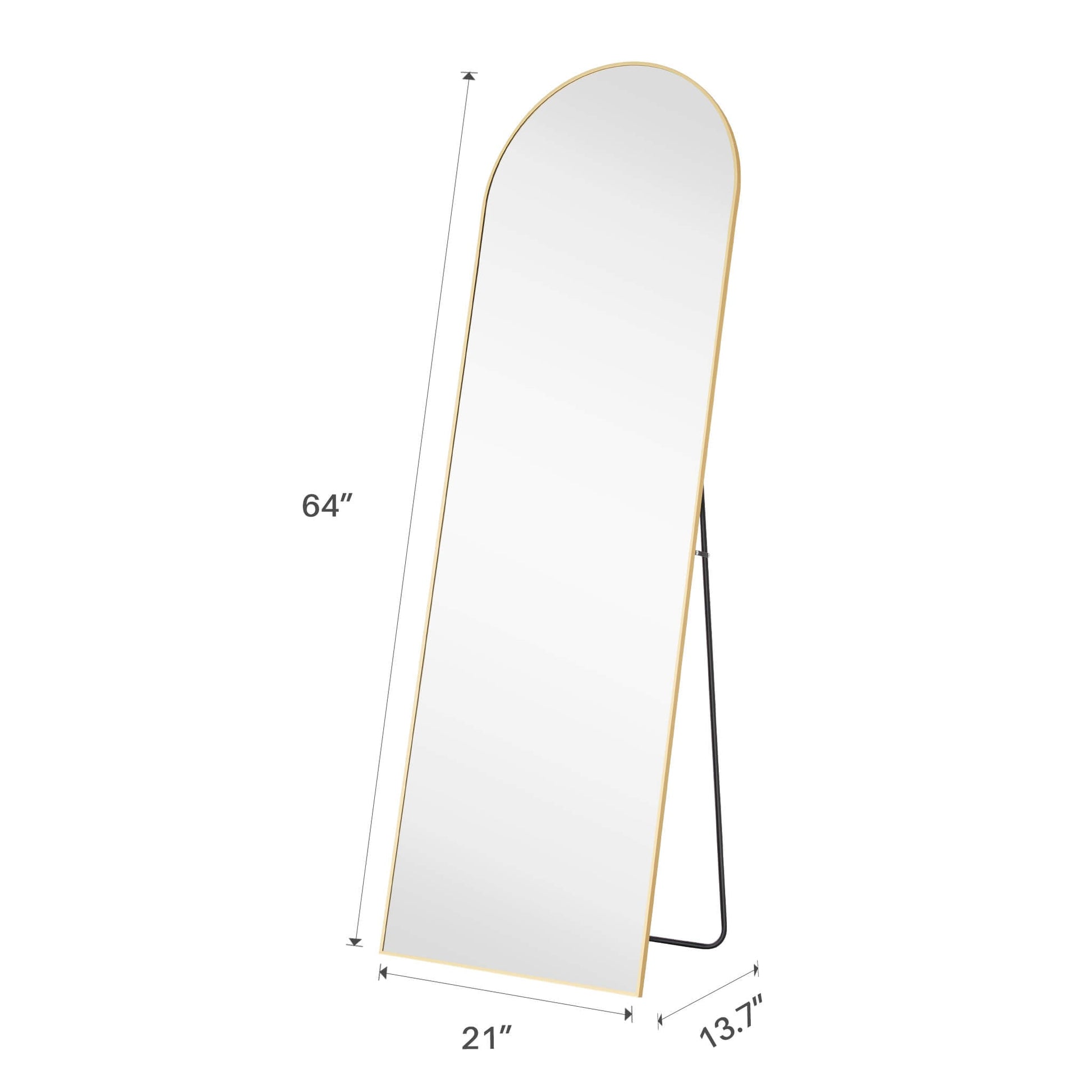 Floor Mirror with Slim Metal Frame for Bedroom