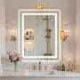 Rectangular LED Bathroom Mirror with Anti-Fog & Touch Control