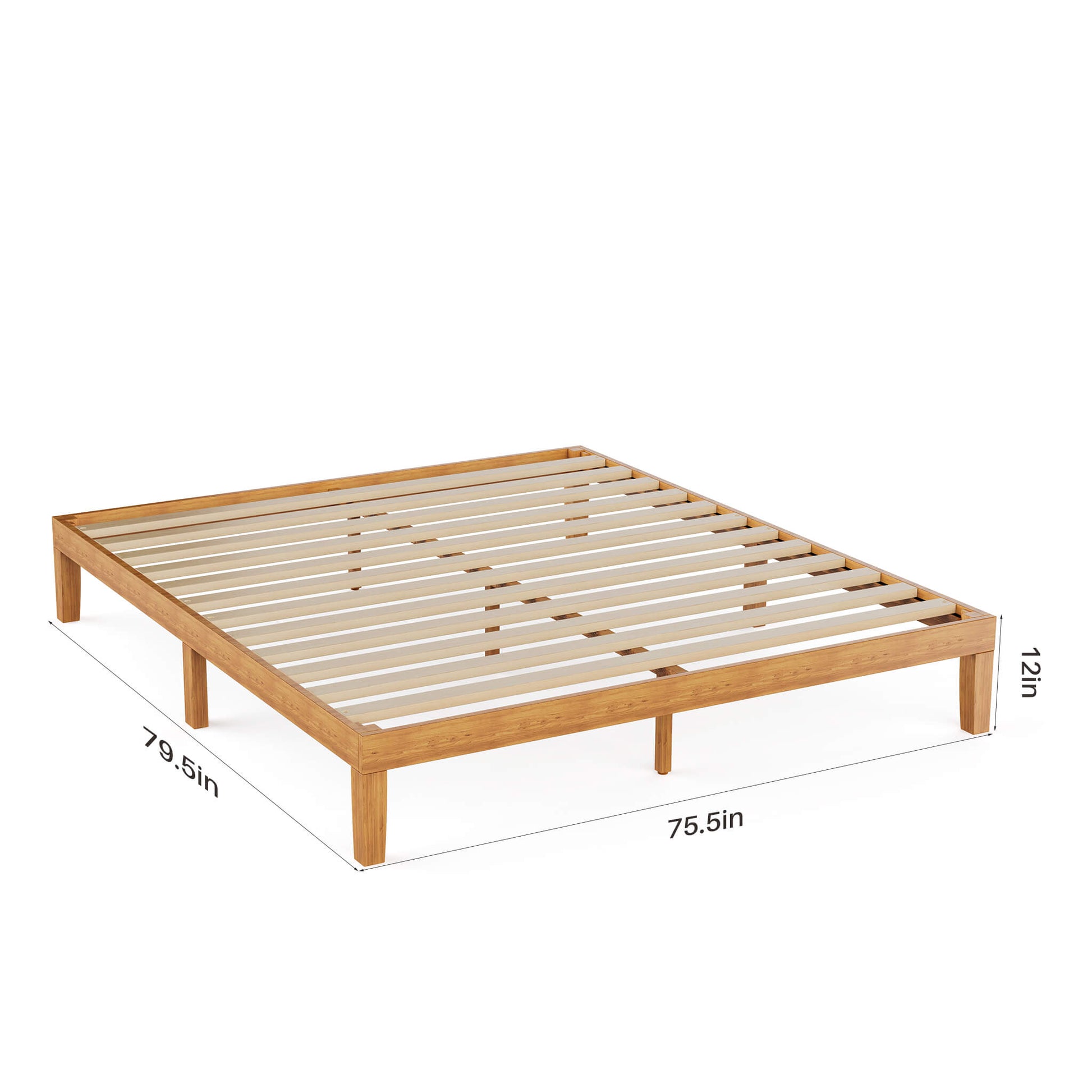 Minimalist Solid Wood Bed Frame for Bedroom