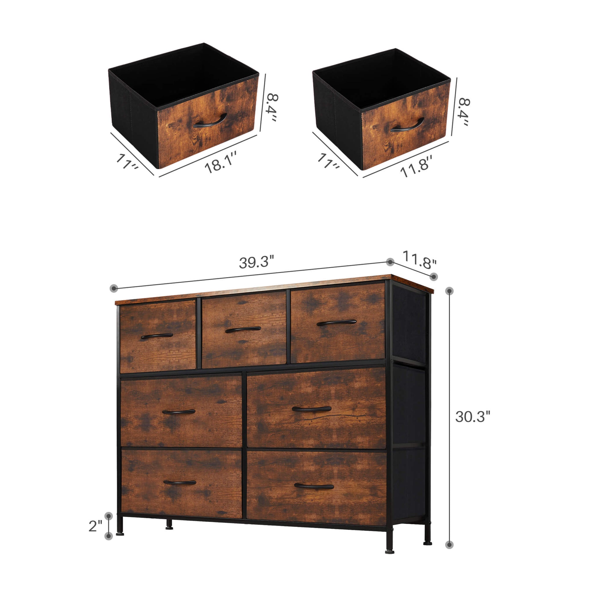 Dresser Wooden Top with Storage for Living Room Bedroom