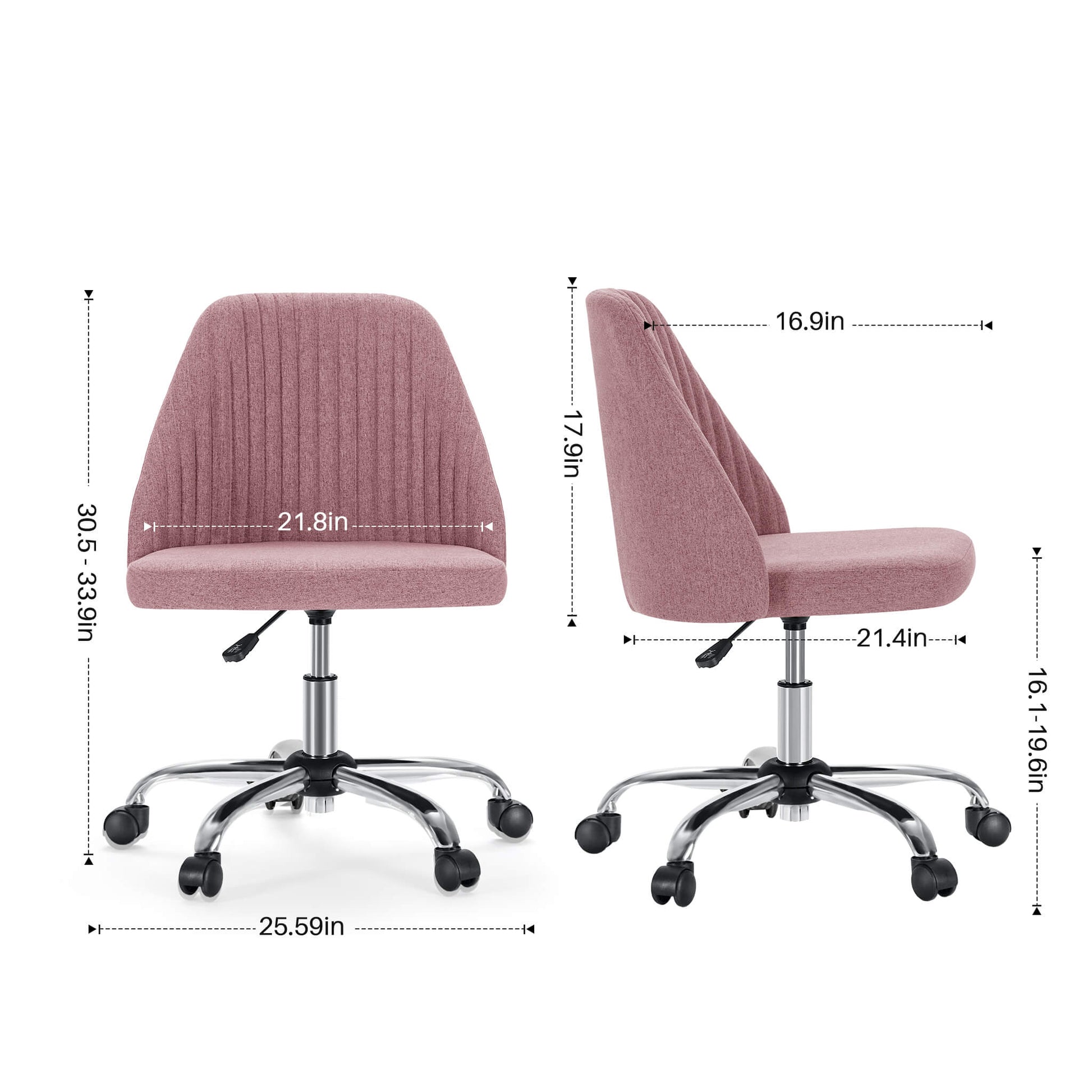 Office Chair Armless with Rollers for Office