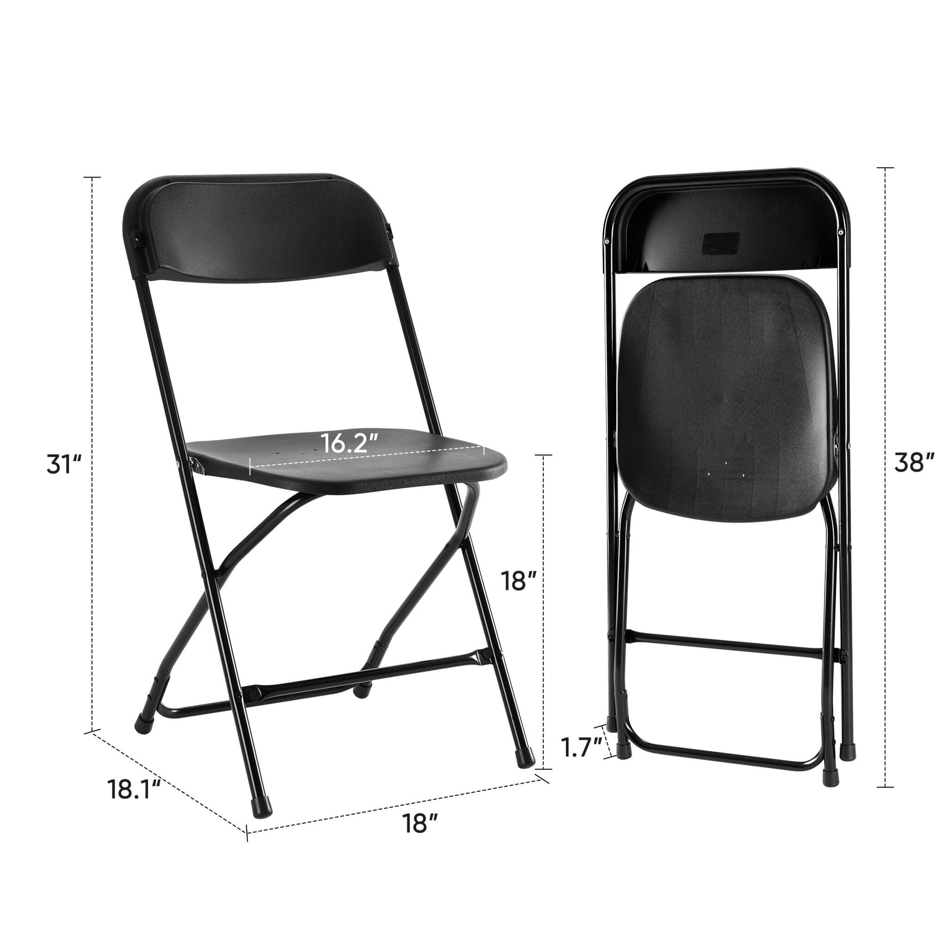 Lightweight Plastic Folding Chair for Indoor & Outdoor Use（4-Piece Set）