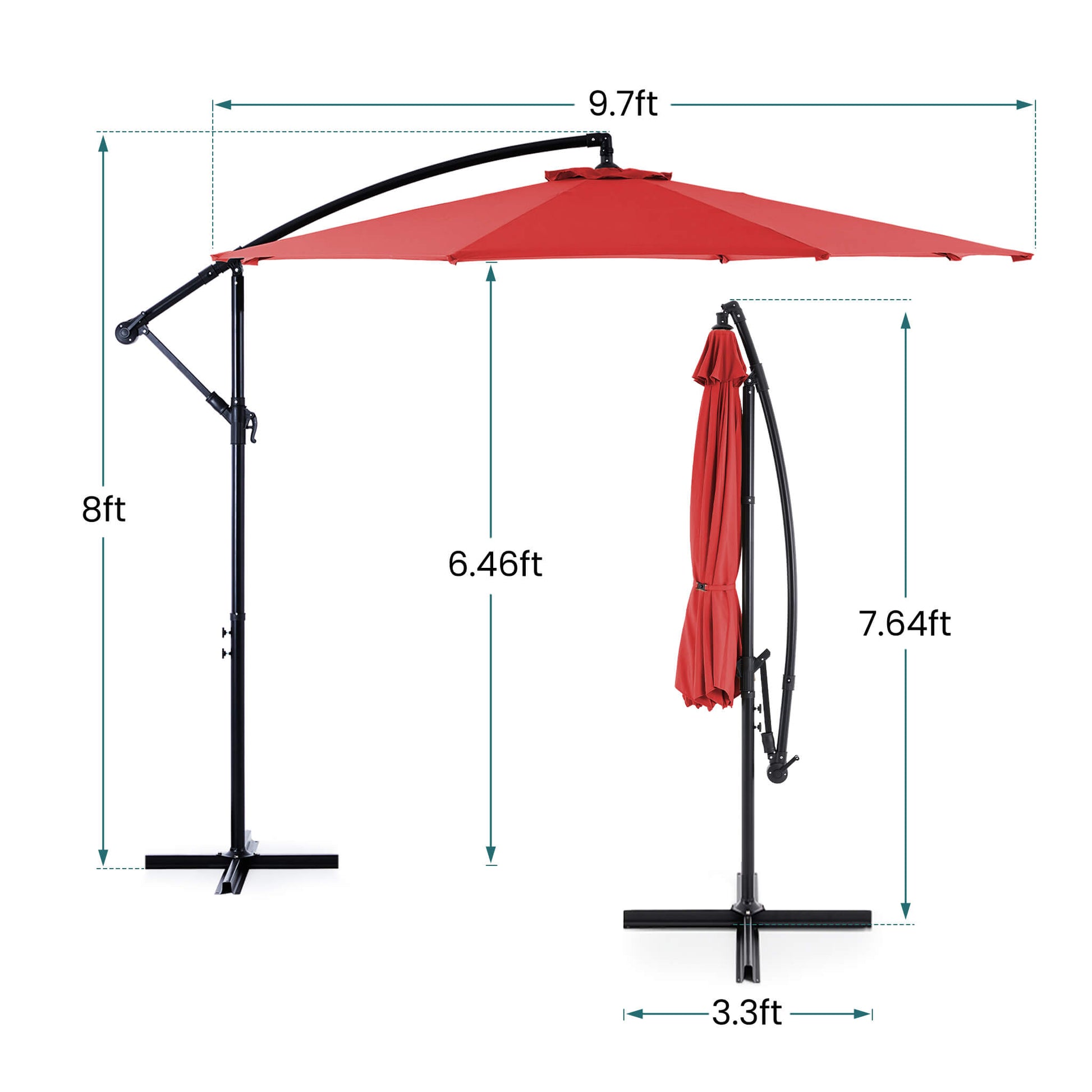 Patio Umbrellale ，Outdoor Table Umbrella with Tilt and Crank