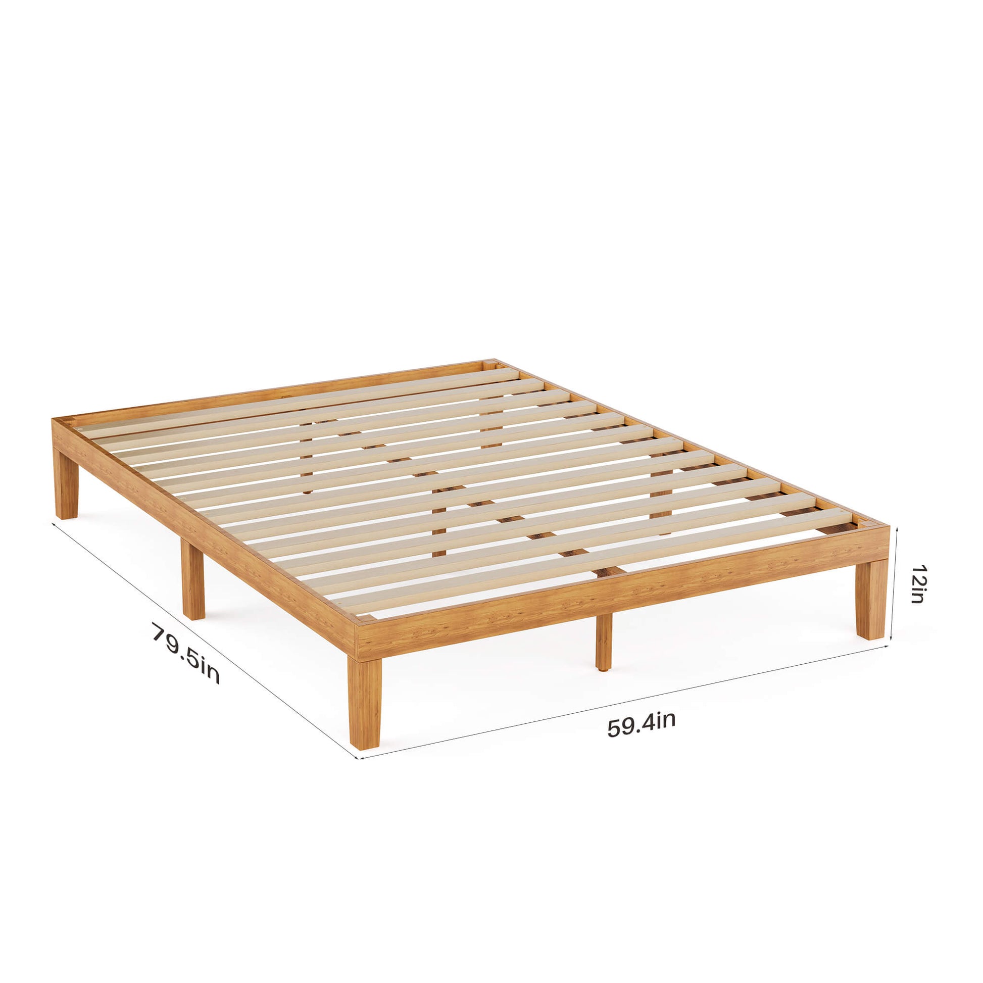 Minimalist Solid Wood Bed Frame for Bedroom