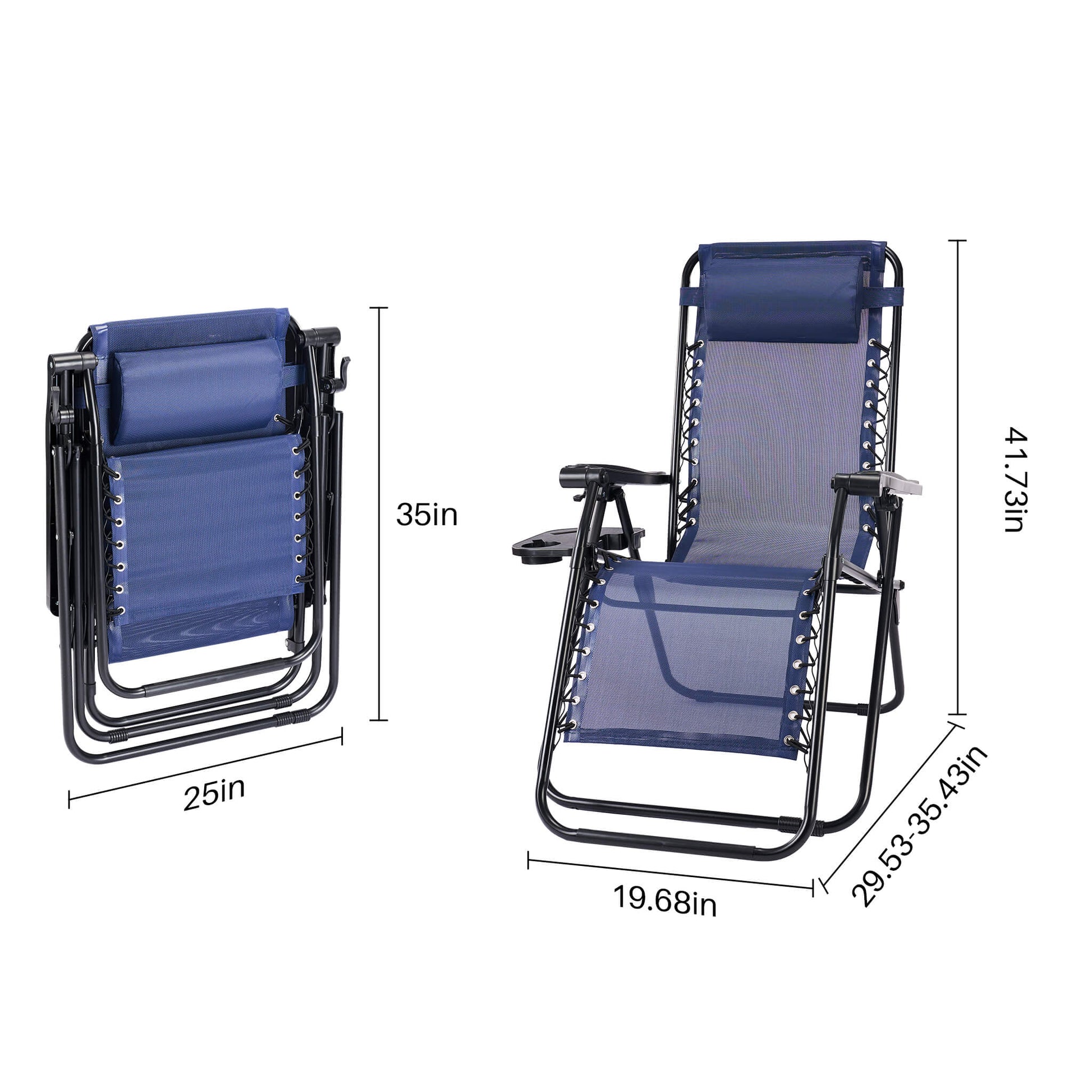 Portable Camping Folding Chaise Lounge Chair（Set of 2）