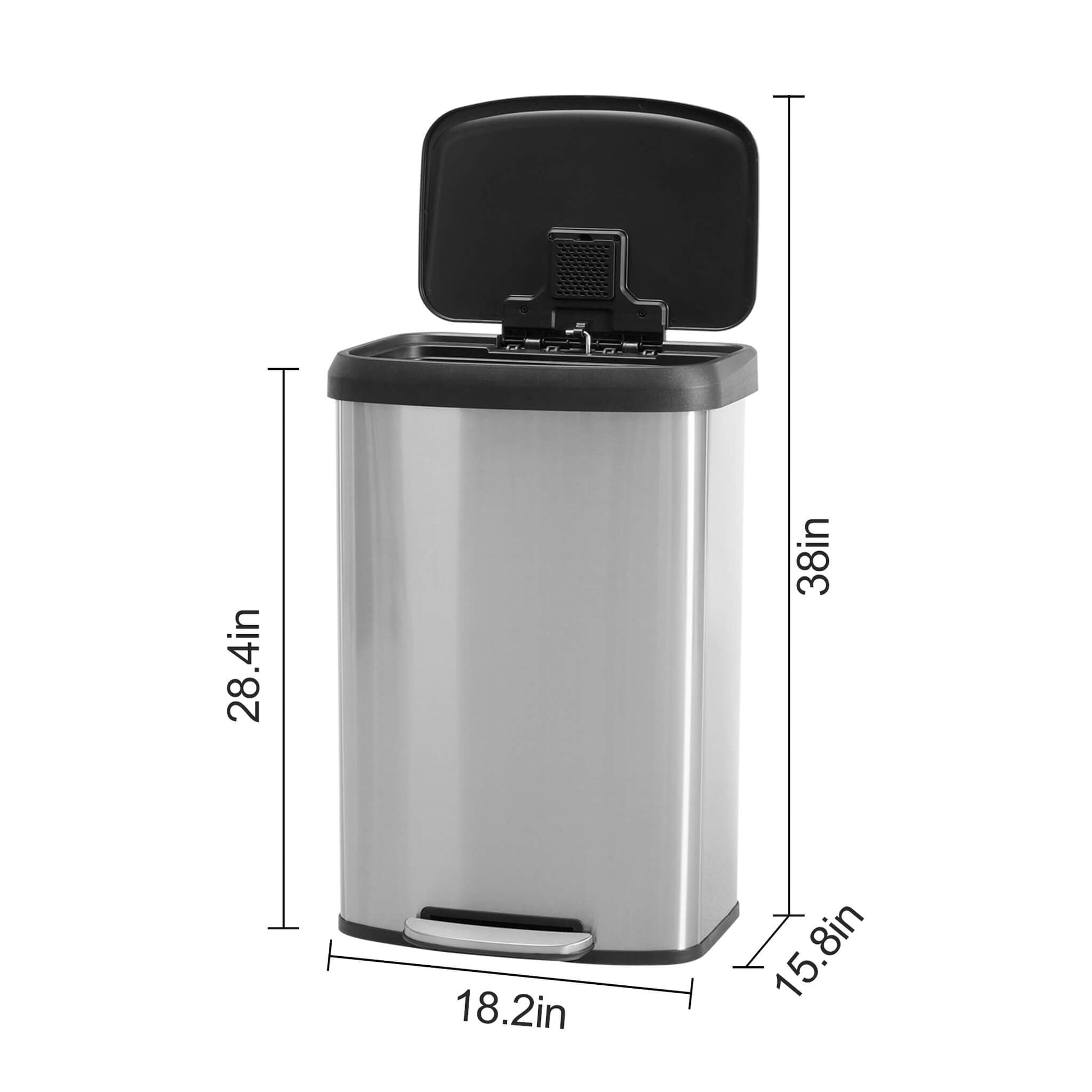 21 Gallon Step-On Trash Can with Lid for Kitchen and Home Use