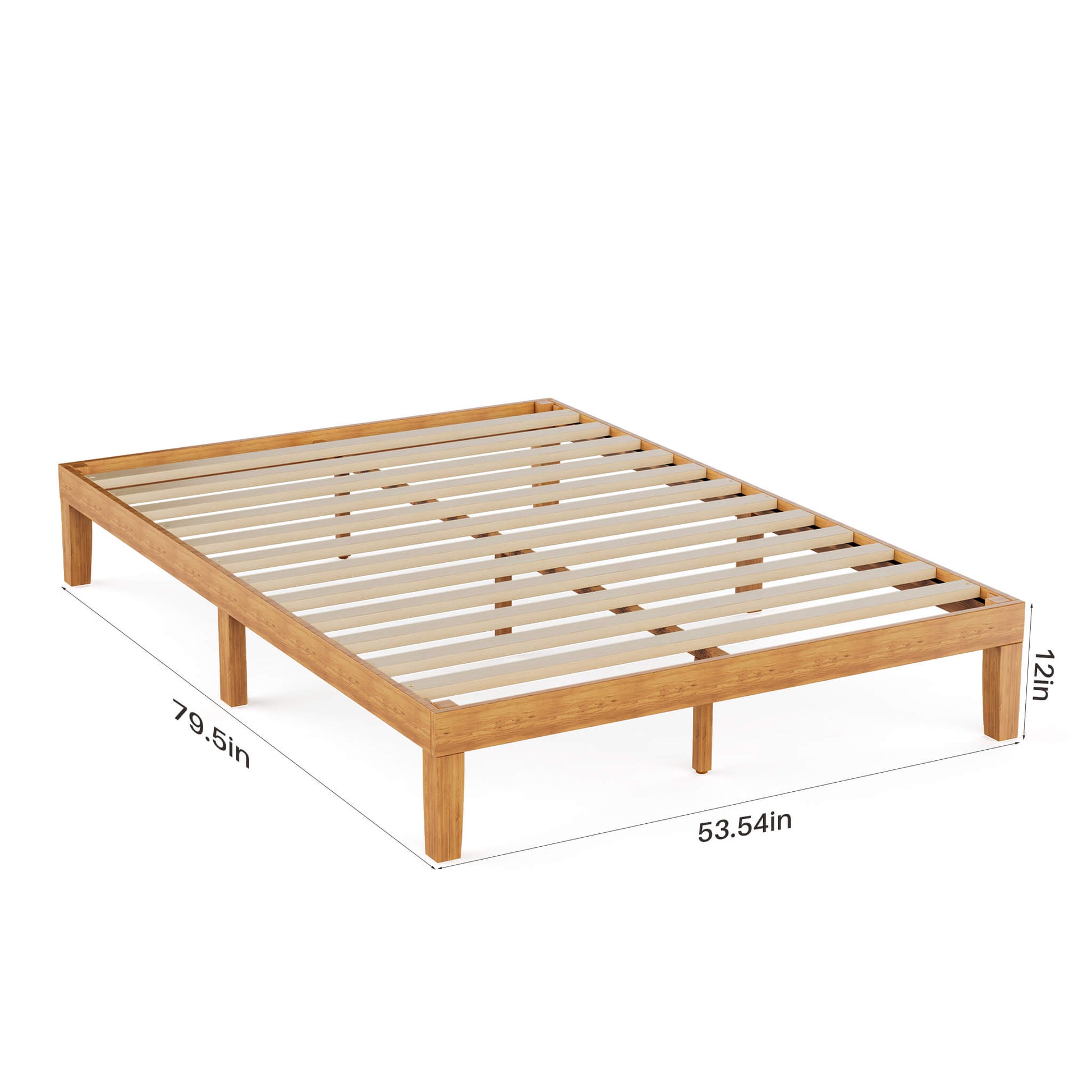 Minimalist Solid Wood Bed Frame for Bedroom