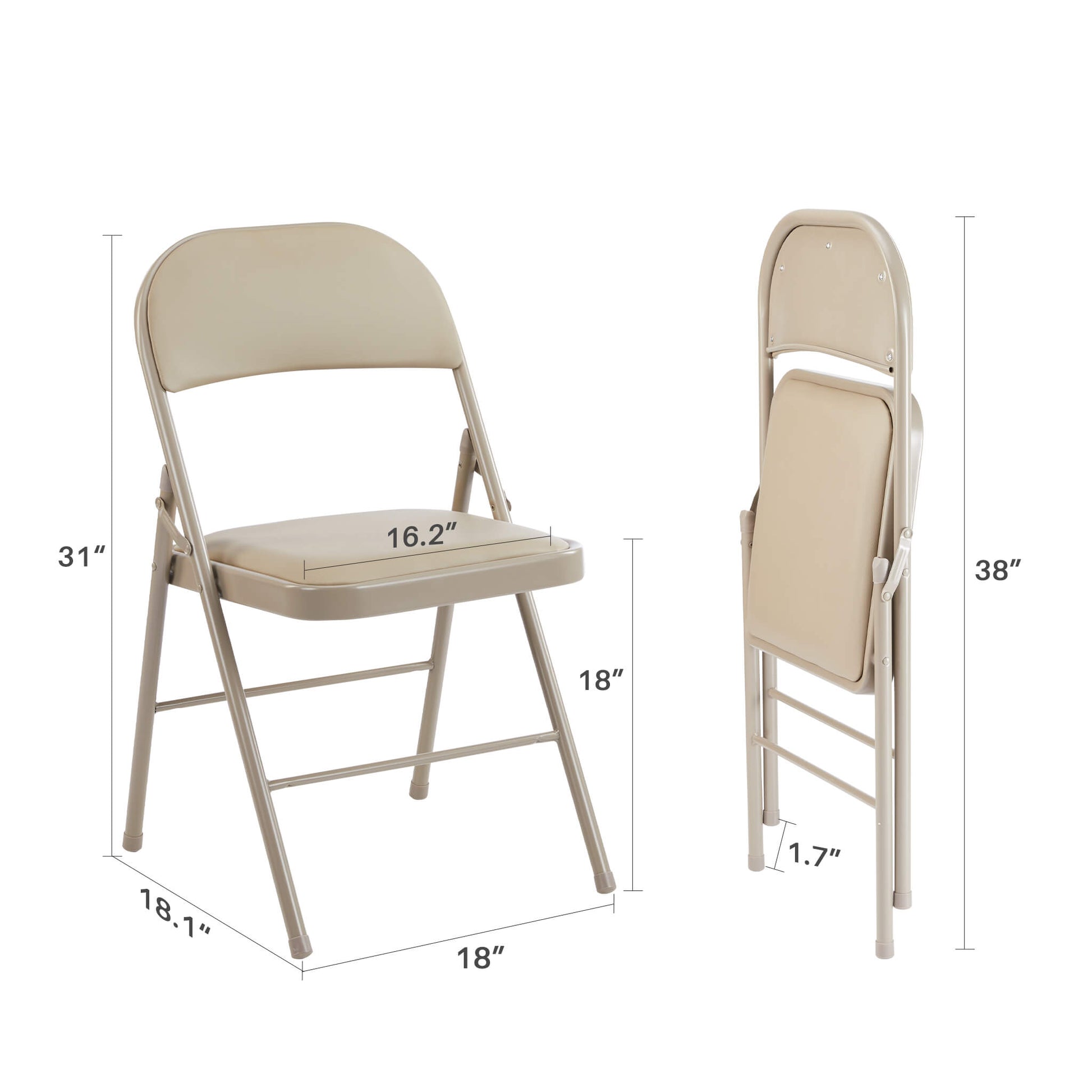 Leather Folding Chair for Events and Home Use(set of 2)