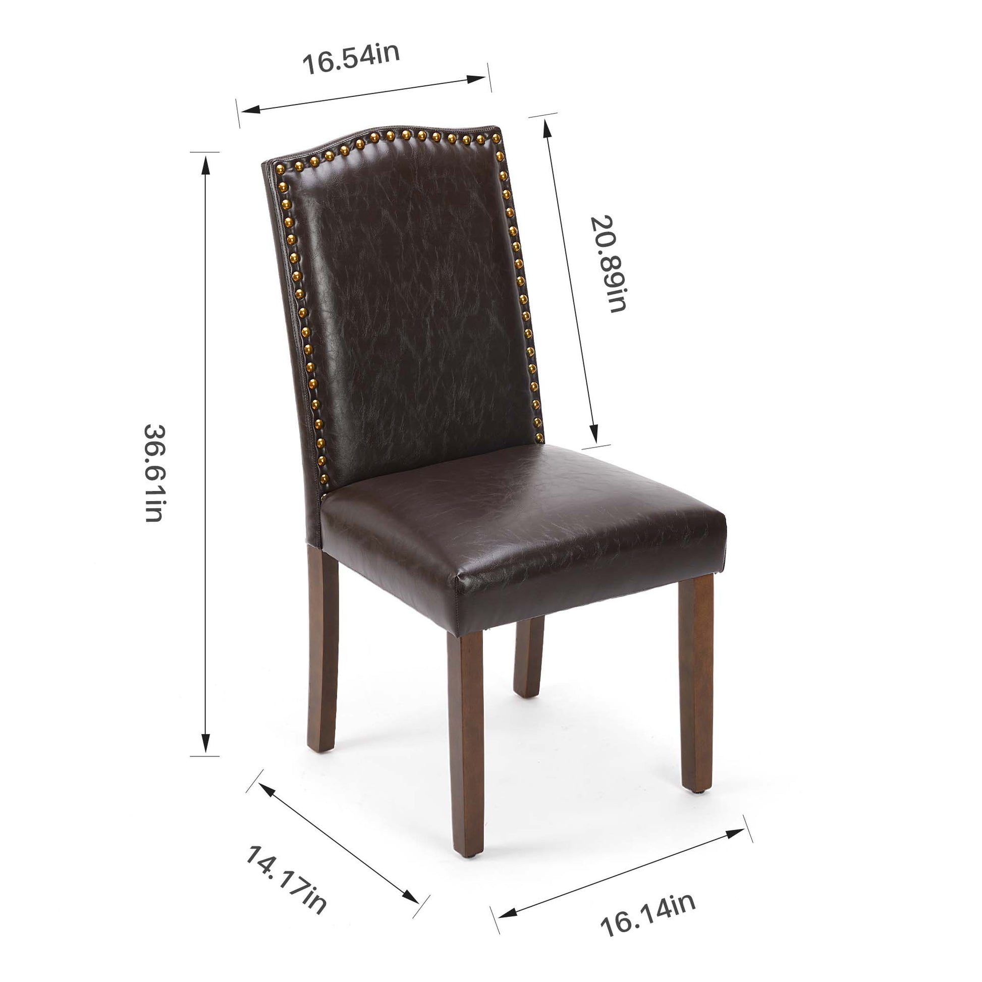 Wooden Dining Chair with Leather Cushion for Dining Room