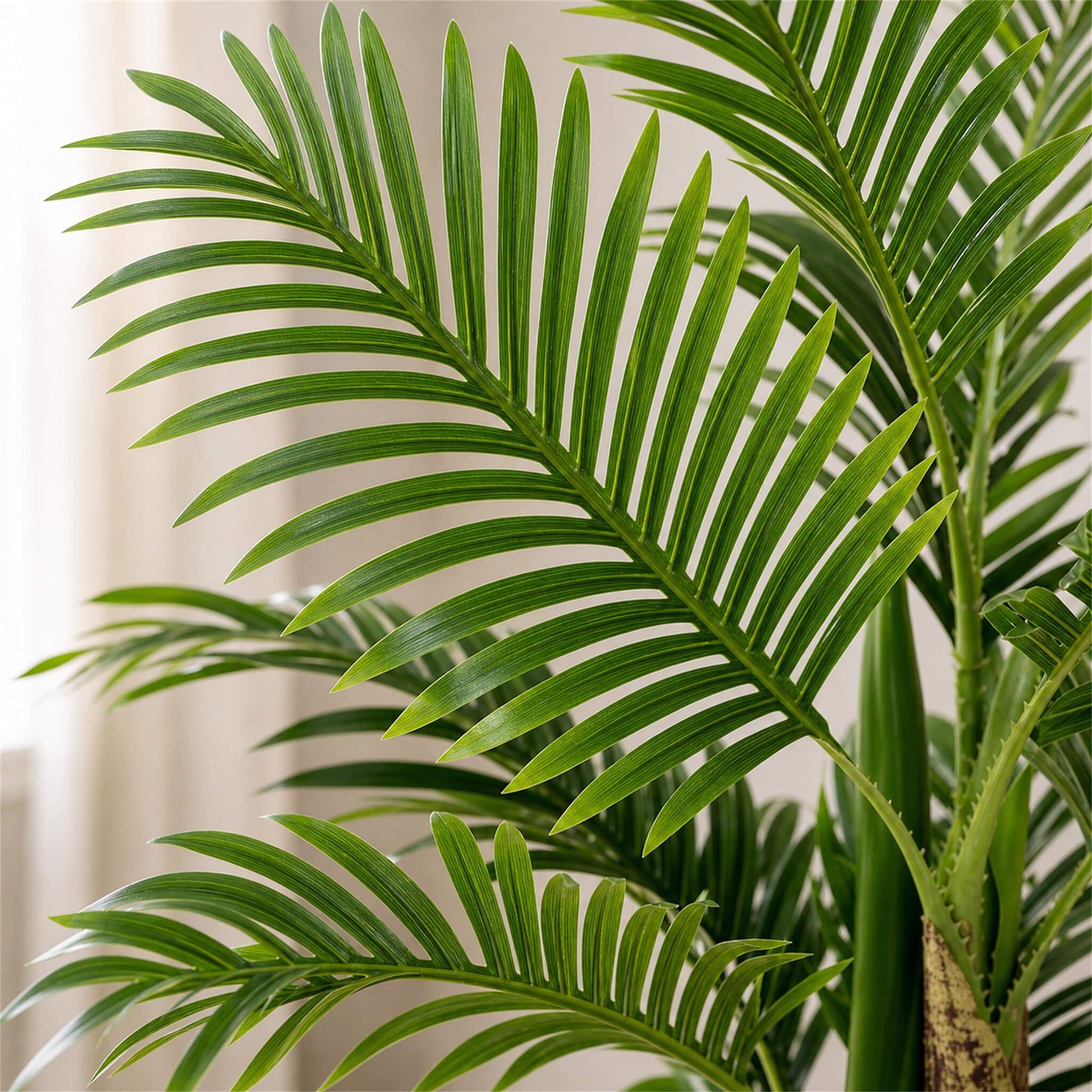 47" Artificial Palm Tree - Lifelike Faux Silk Plant with Black Pot