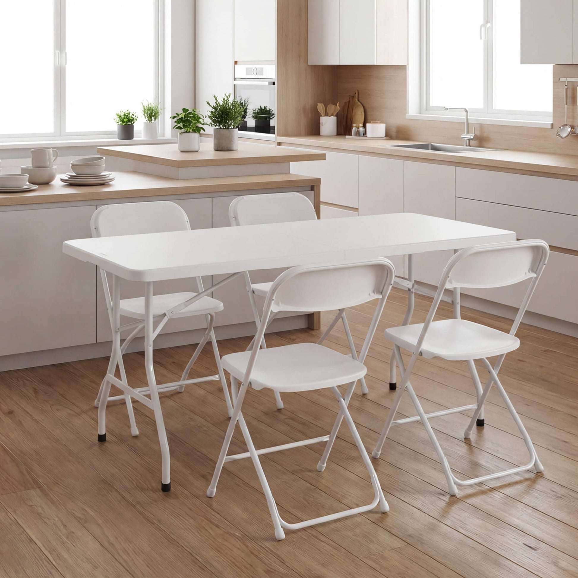 Lightweight Plastic Folding Chair for Indoor & Outdoor Use（4-Piece Set）