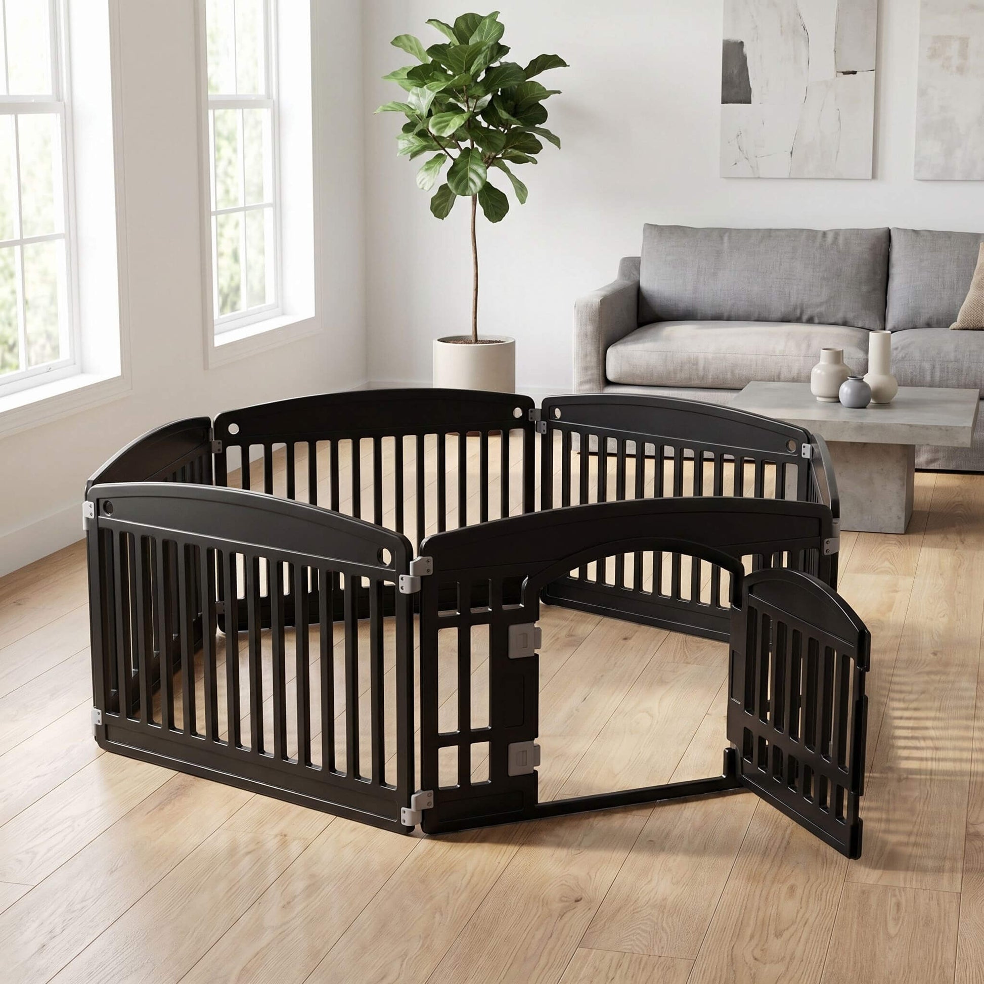 Plastic Dog Playpen with Door, Puppy Fence