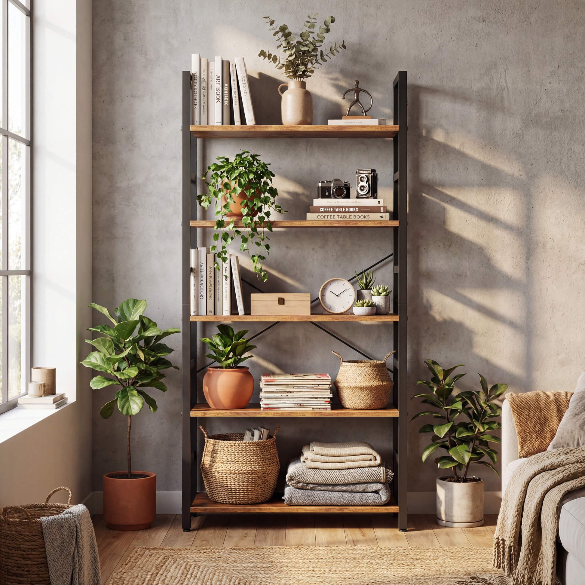 Shelf Bookcase for Living Room Bedroom