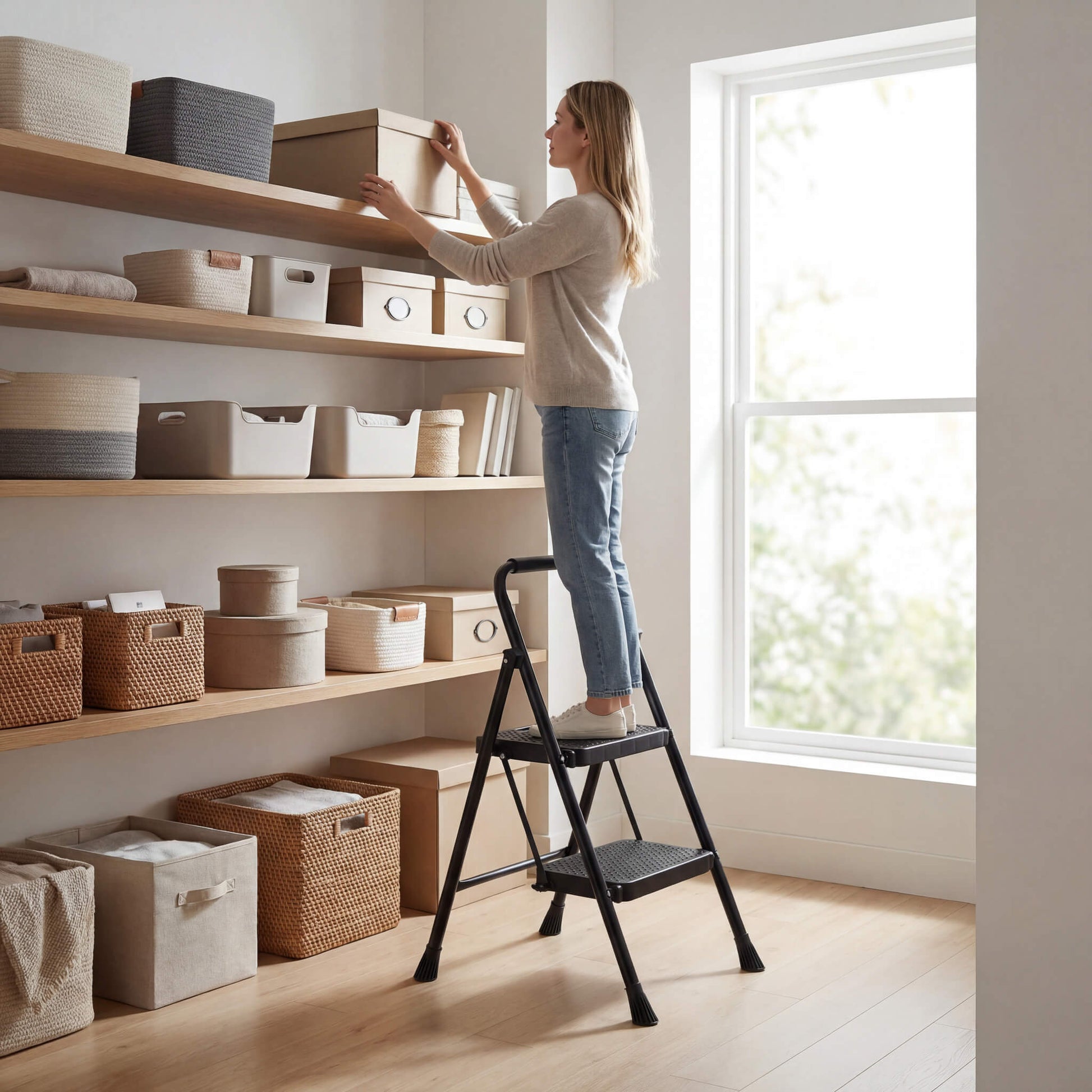 Anti-Slip Ladder for Accessing and Storing Items