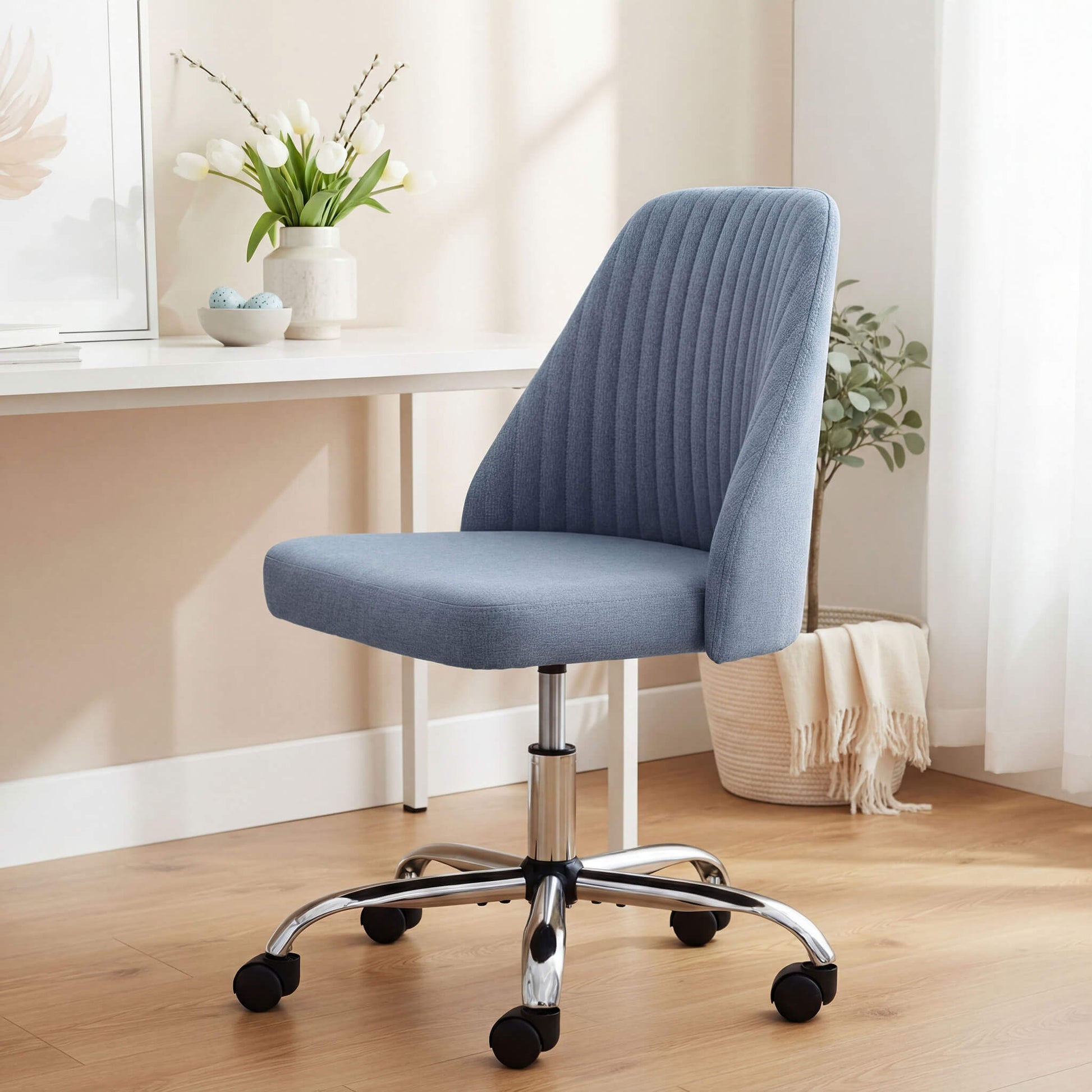 Office Chair Armless with Rollers for Office