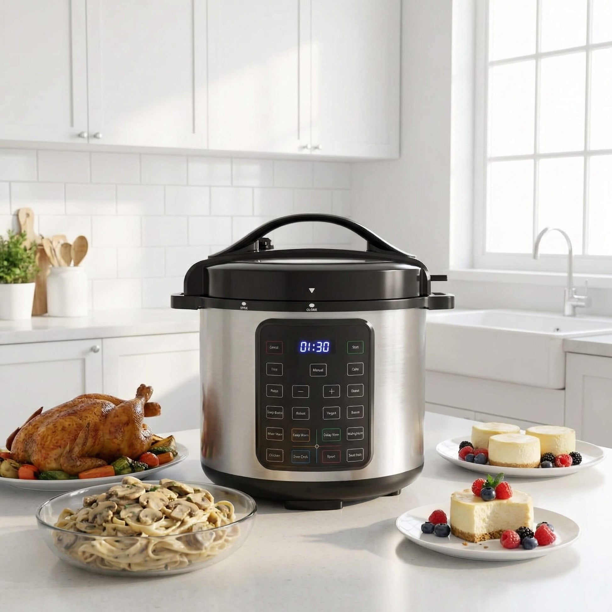 12-in-1 Electric Pressure Cooker with Stainless Steel Pot
