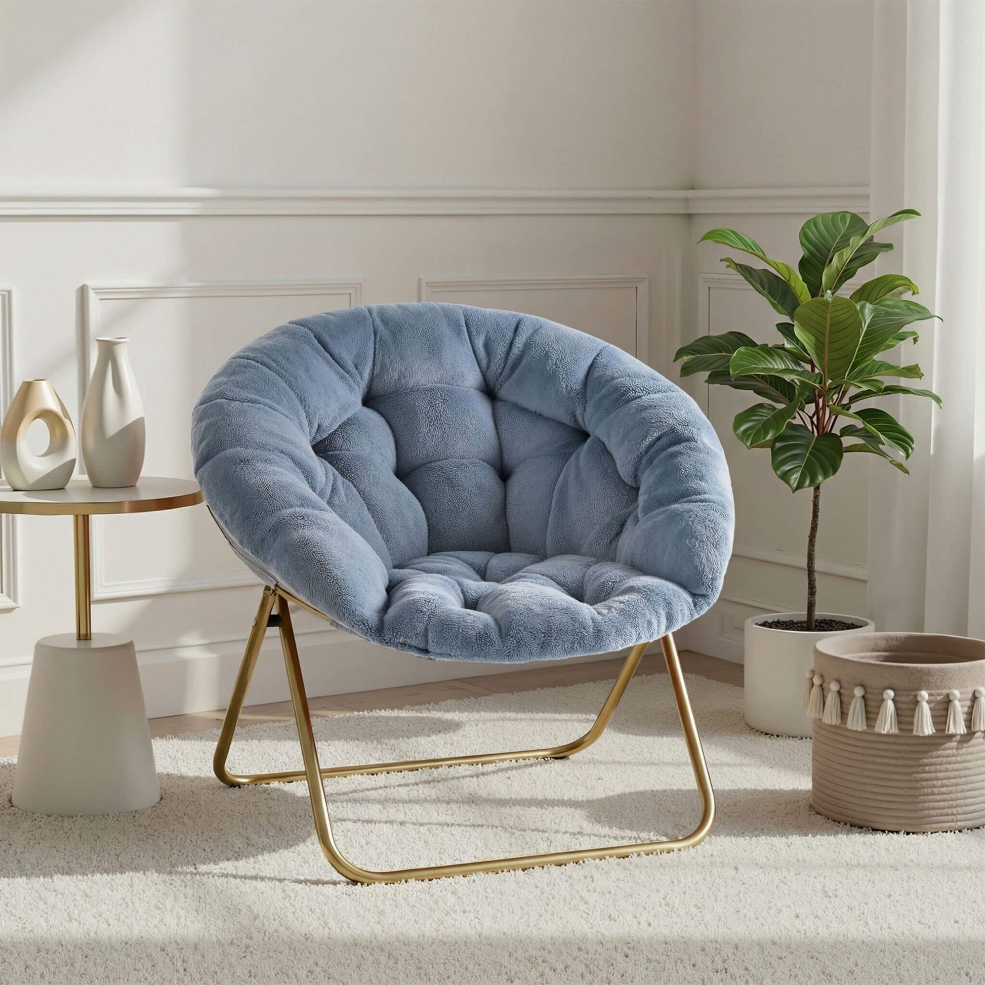 Foldable Saucer Moon Chair for Living Room