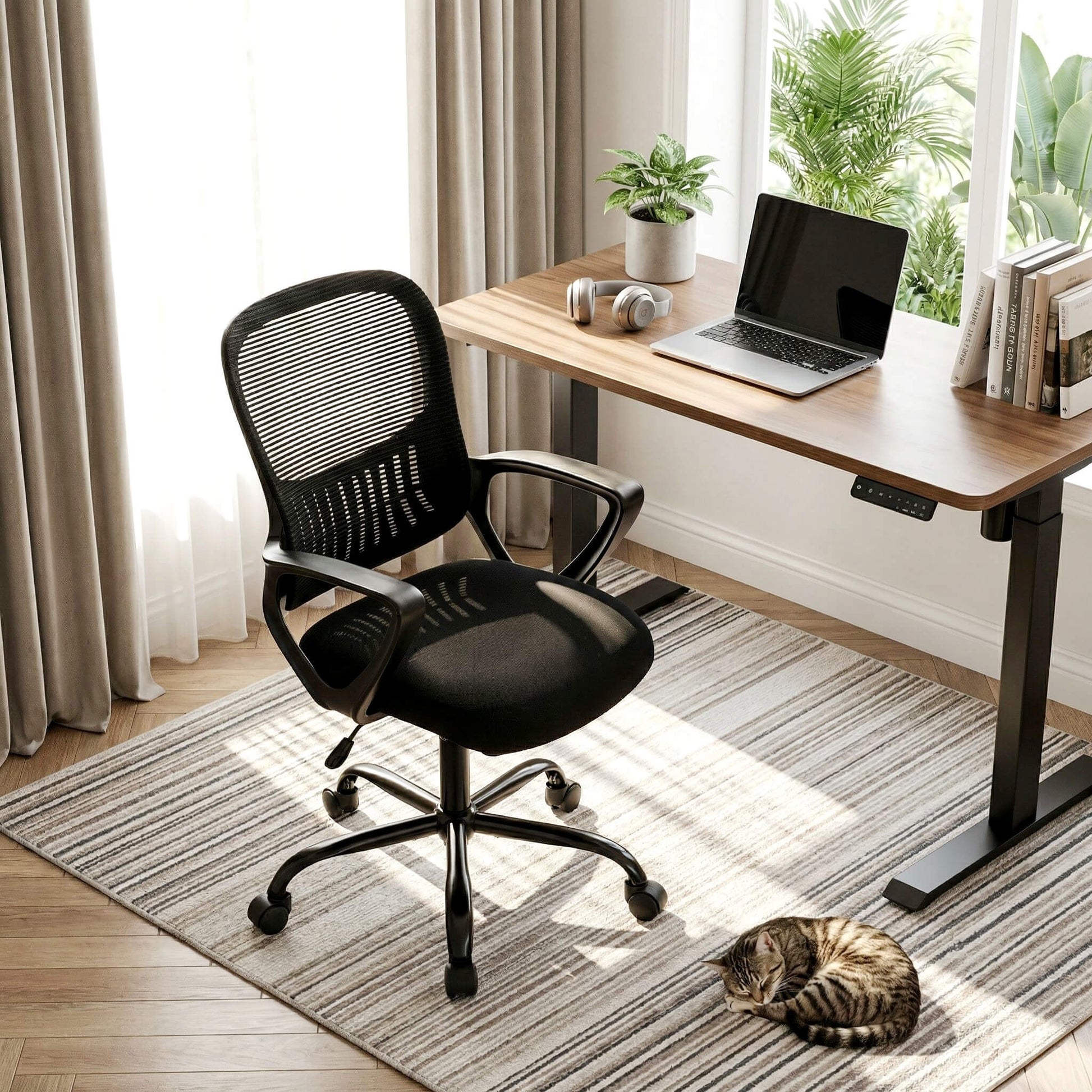 Office Chair with Lumbar Support and Armrests