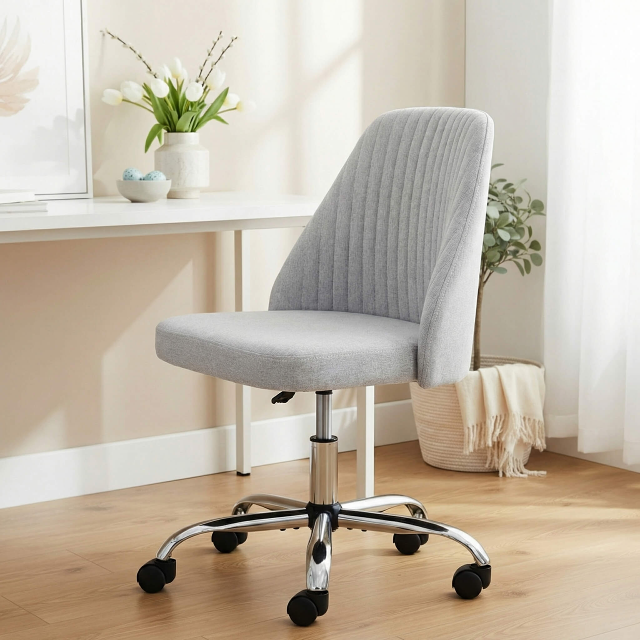 Office Chair Armless with Rollers for Office