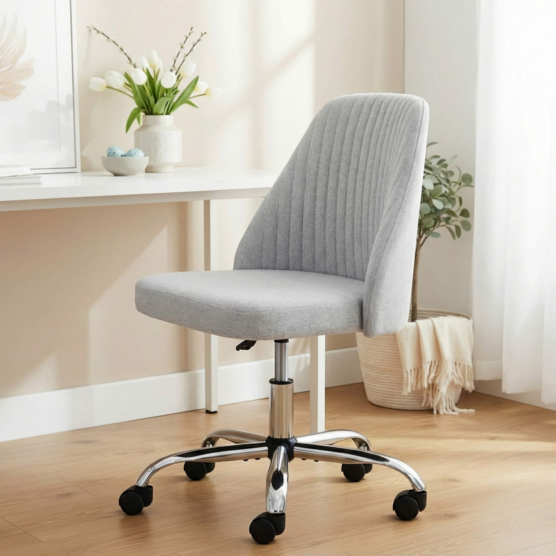 Office Chair Armless with Rollers for Office