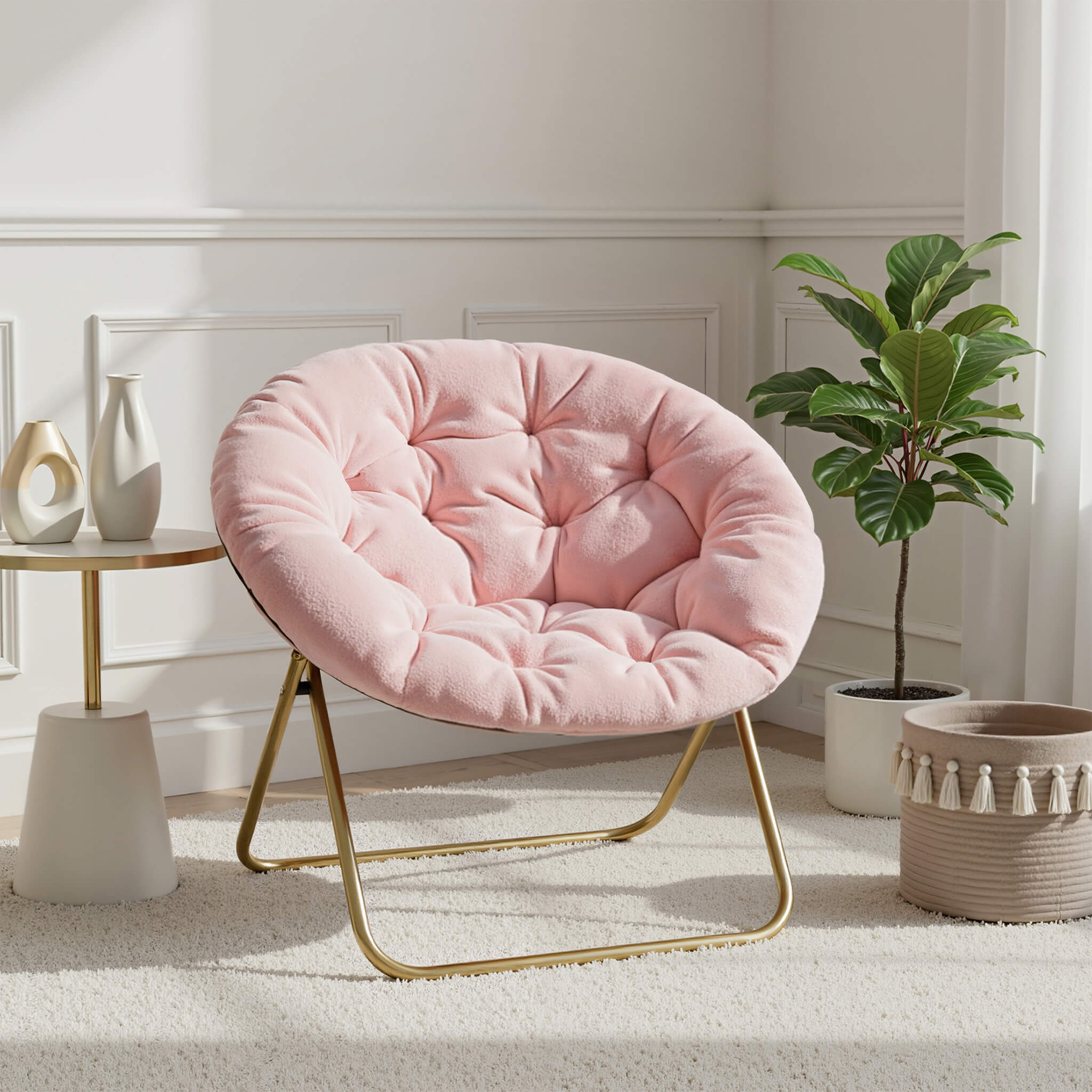 Foldable Saucer Moon Chair for Living Room