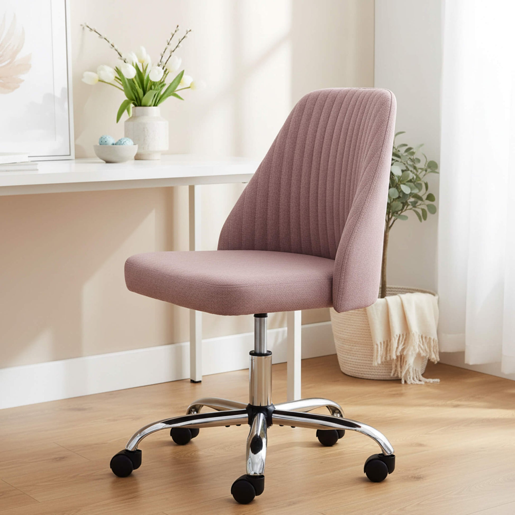 Office Chair Armless with Rollers for Office