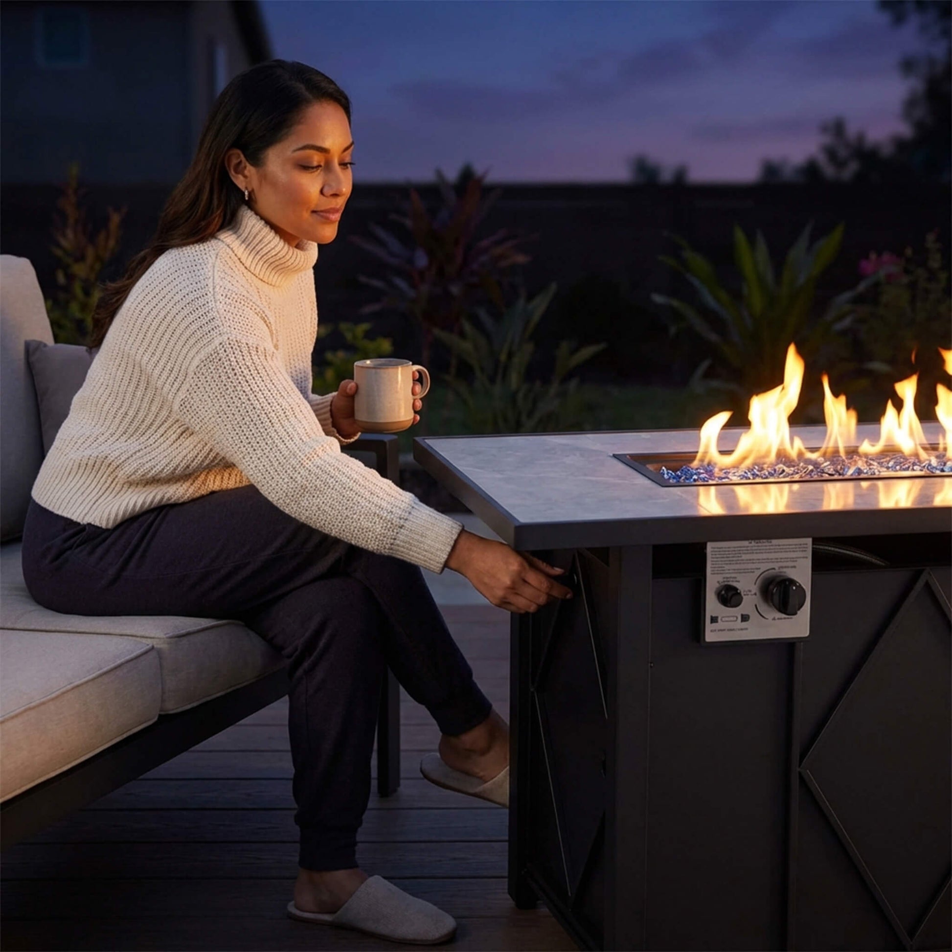43" Outdoor Fire Pit Table with 50,000 BTU Heater
